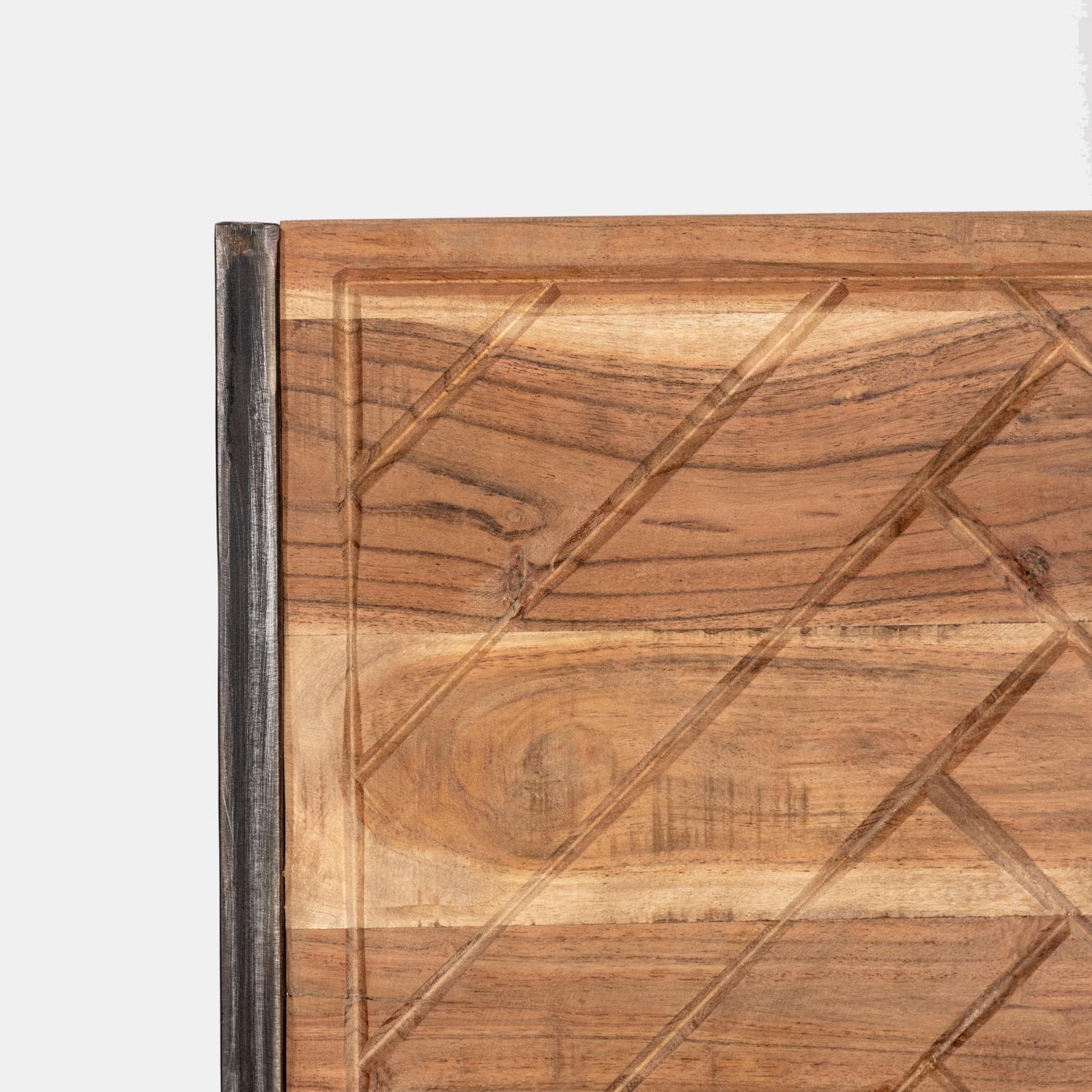 Sedia in legno di acacia e metallo nero - Freia Acacia