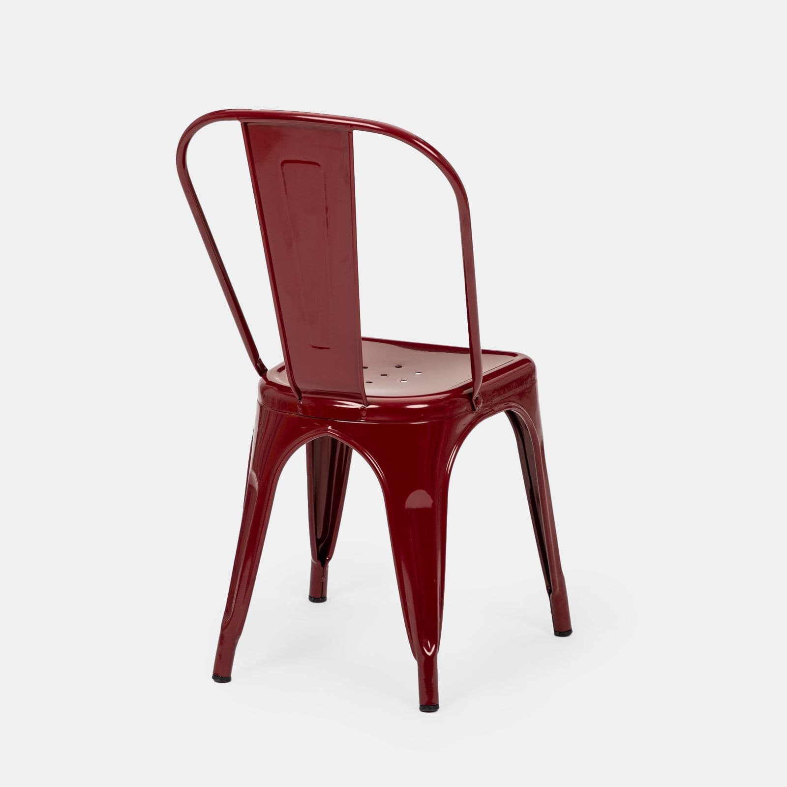 Sedia impilabile stile industrial in metallo bordeaux - Farley