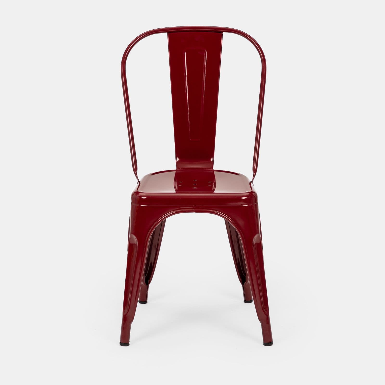 Sedia impilabile stile industrial in metallo bordeaux - Farley