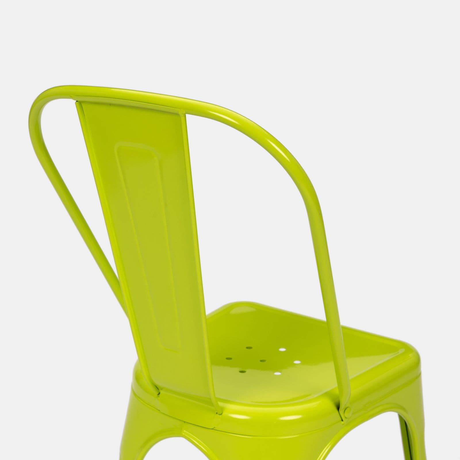 Sedia impilabile stile industrial in metallo verde lime - Farley