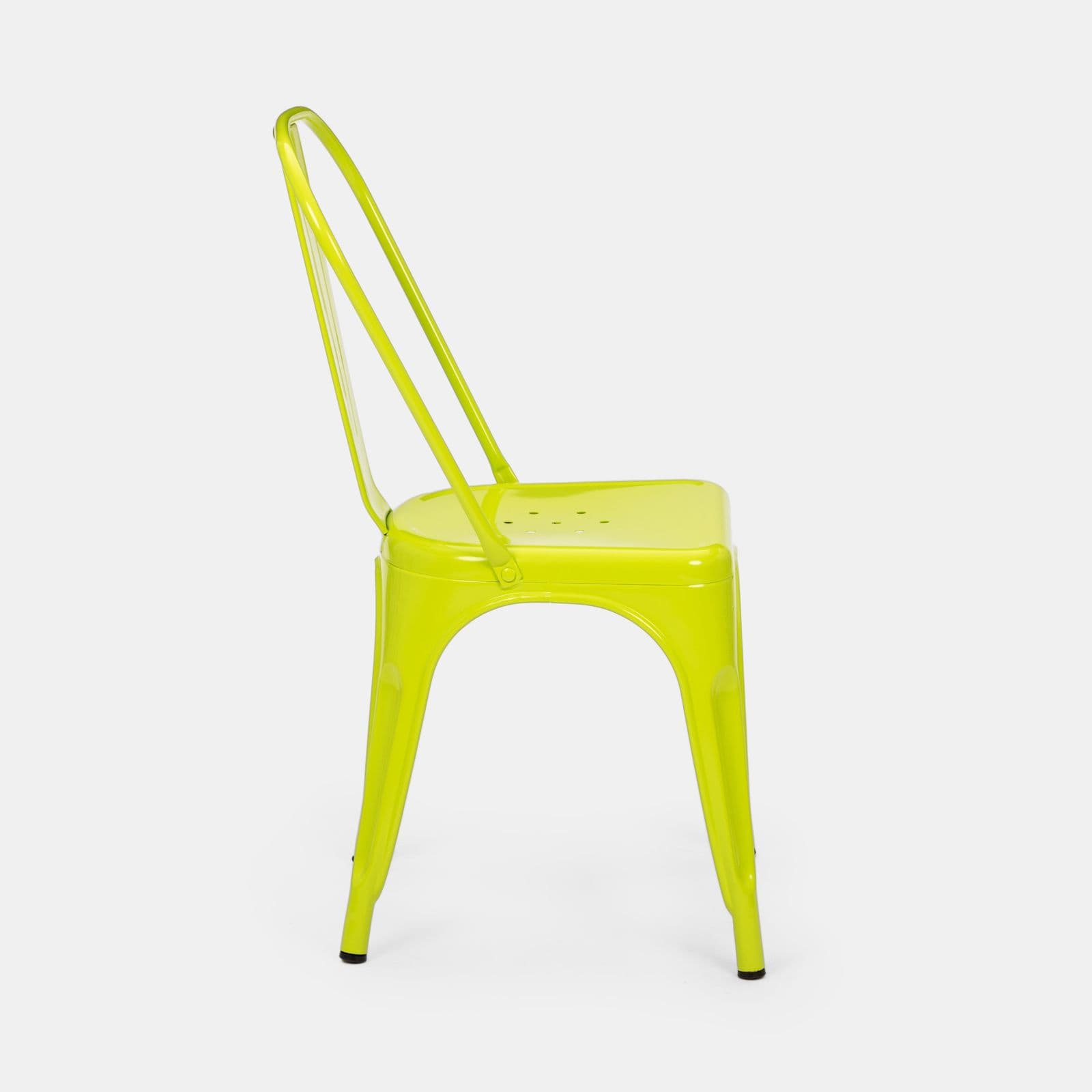 Sedia impilabile stile industrial in metallo verde lime - Farley