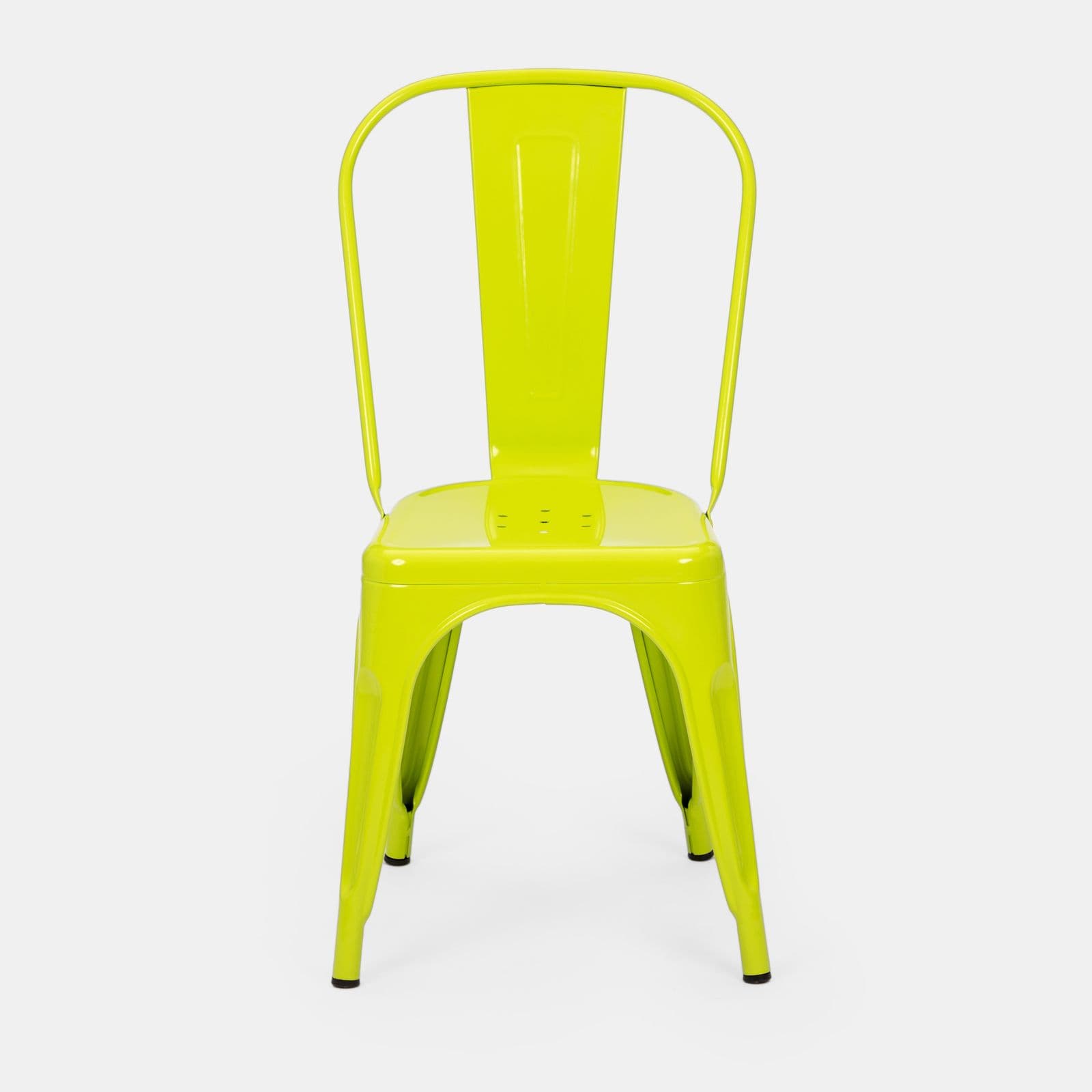 Sedia impilabile stile industrial in metallo verde lime - Farley