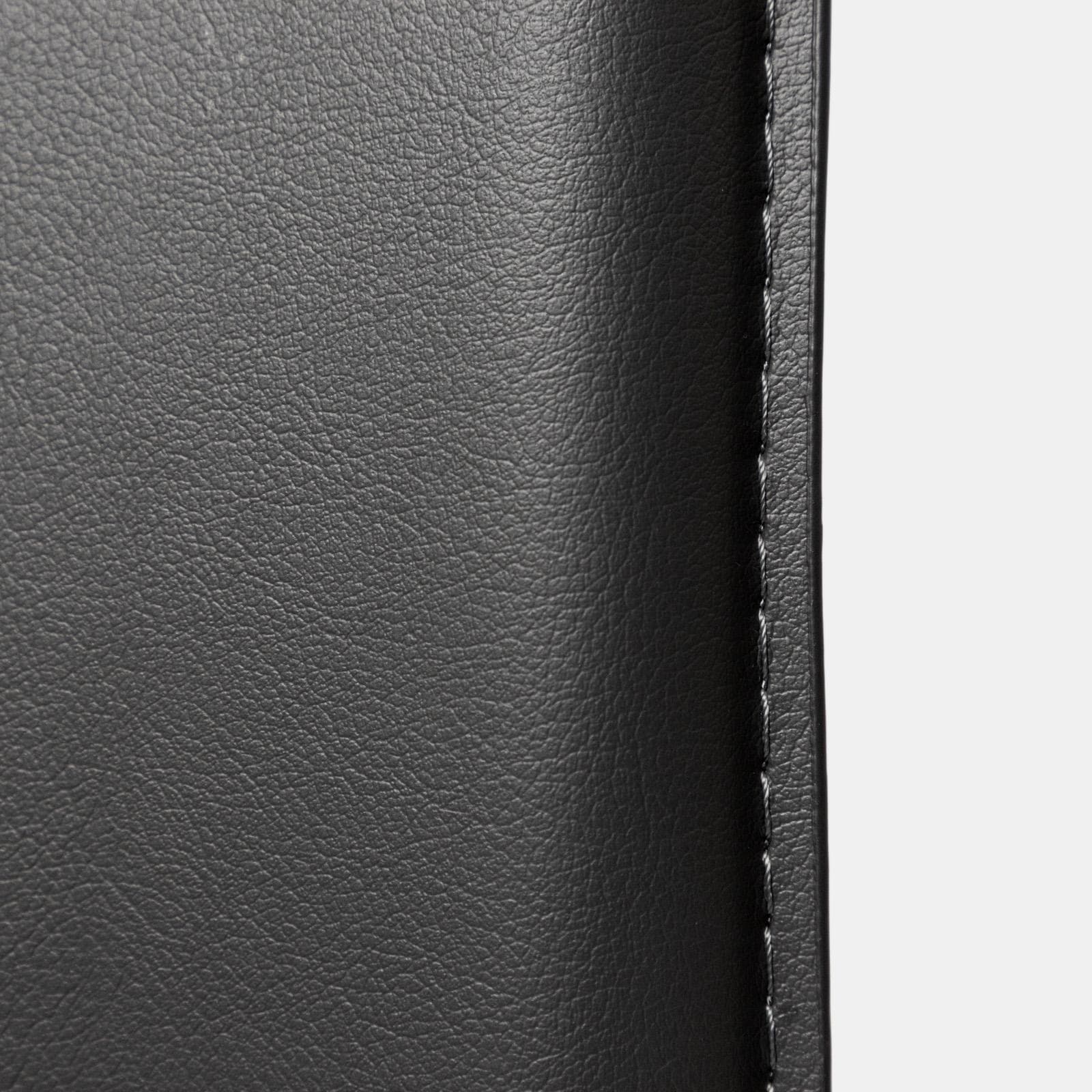 Sedia in similpelle antracite con gambe in metallo rivestite - Manfredi
