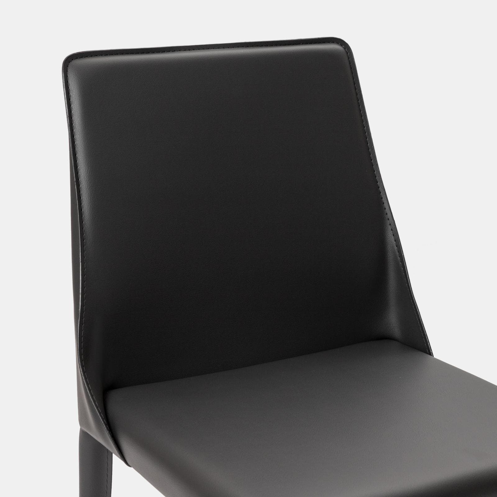 Sedia in similpelle antracite con gambe in metallo rivestite - Molving