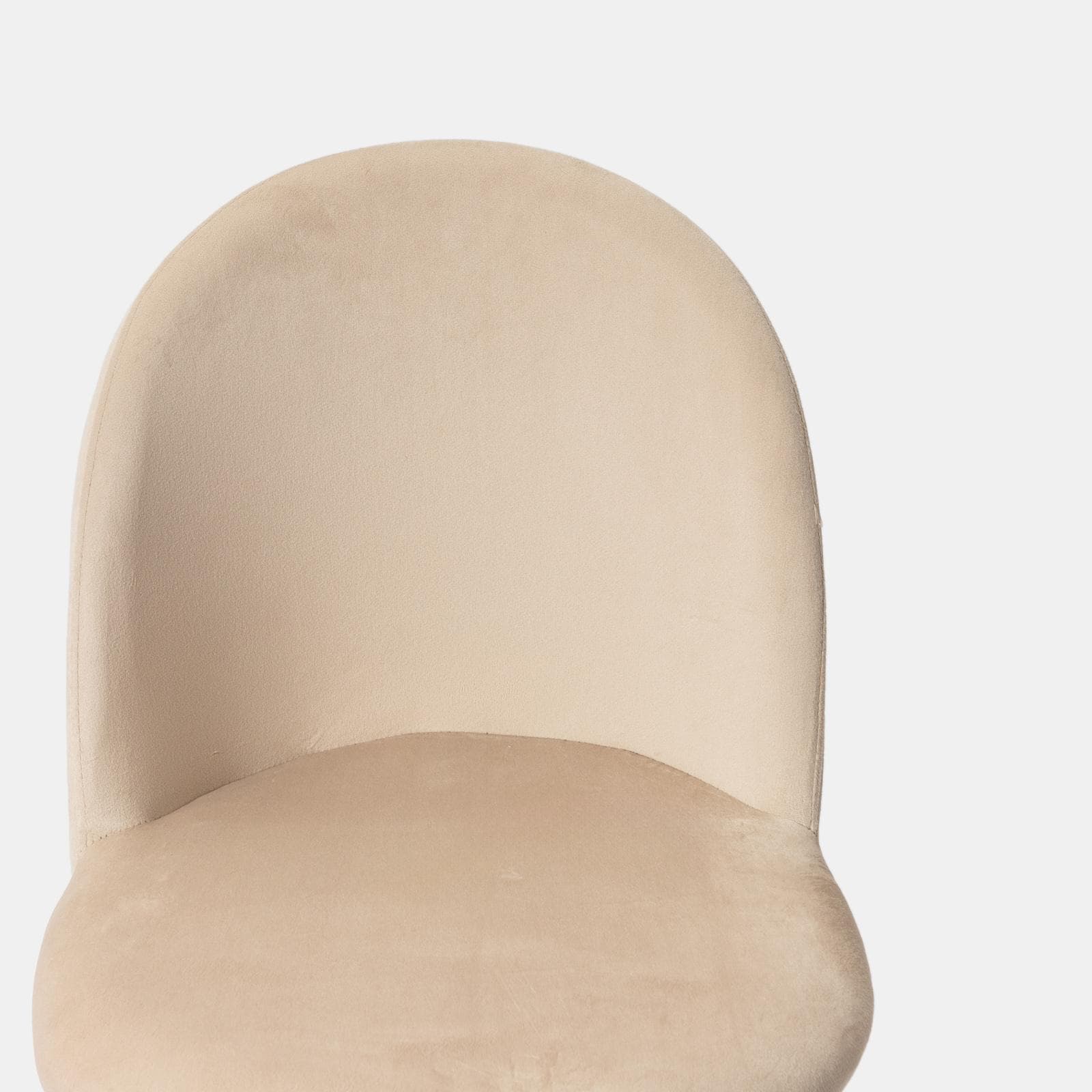Sedia in velluto beige con gambe in metallo cromo - Zilla