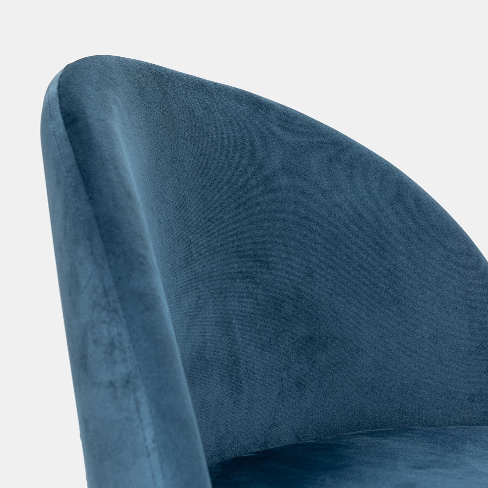 Sedia in velluto blu con gambe oro - Melt