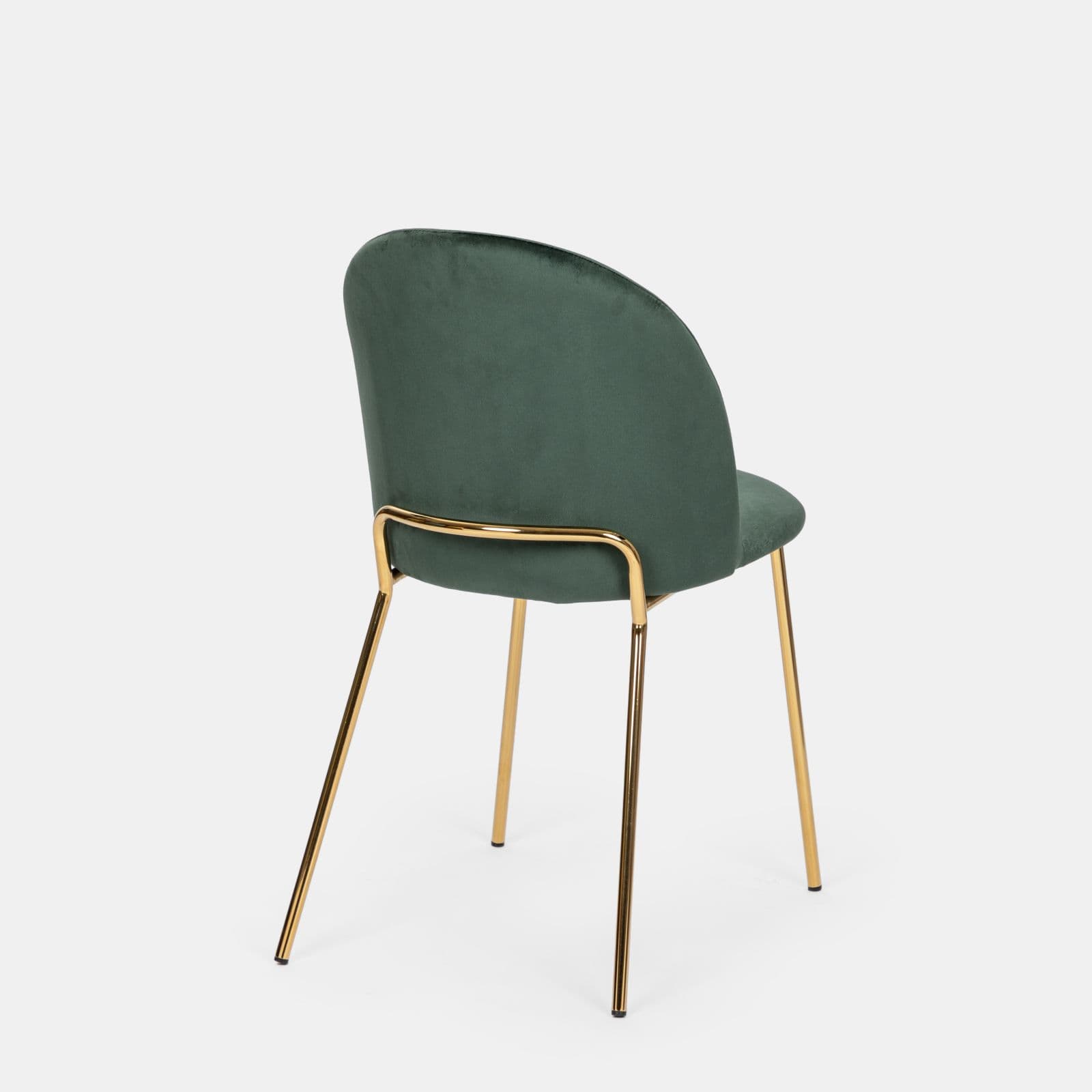 Sedia in velluto verde scuro con gambe in metallo finitura oro - Zilla