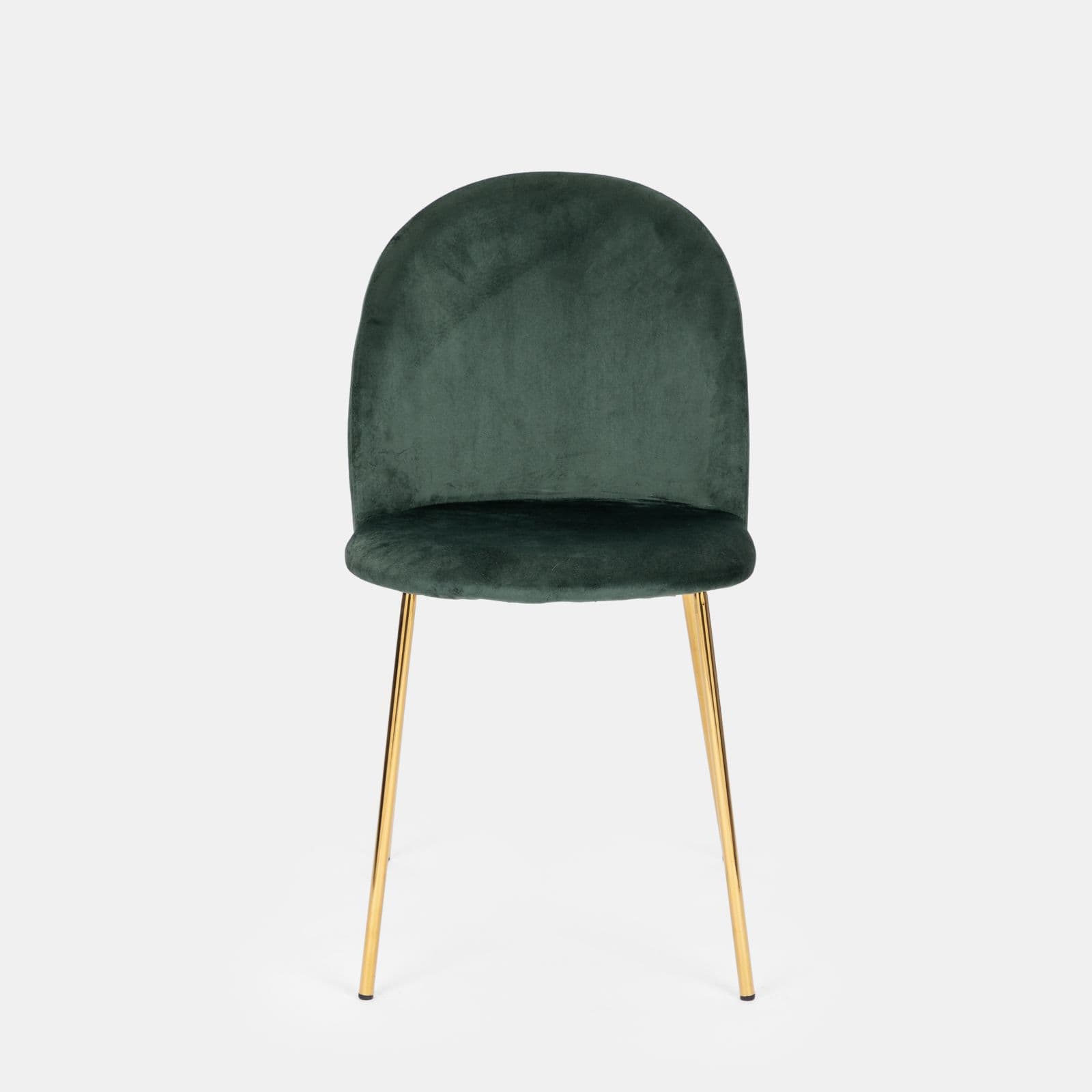 Sedia in velluto verde scuro con gambe in metallo finitura oro - Zilla