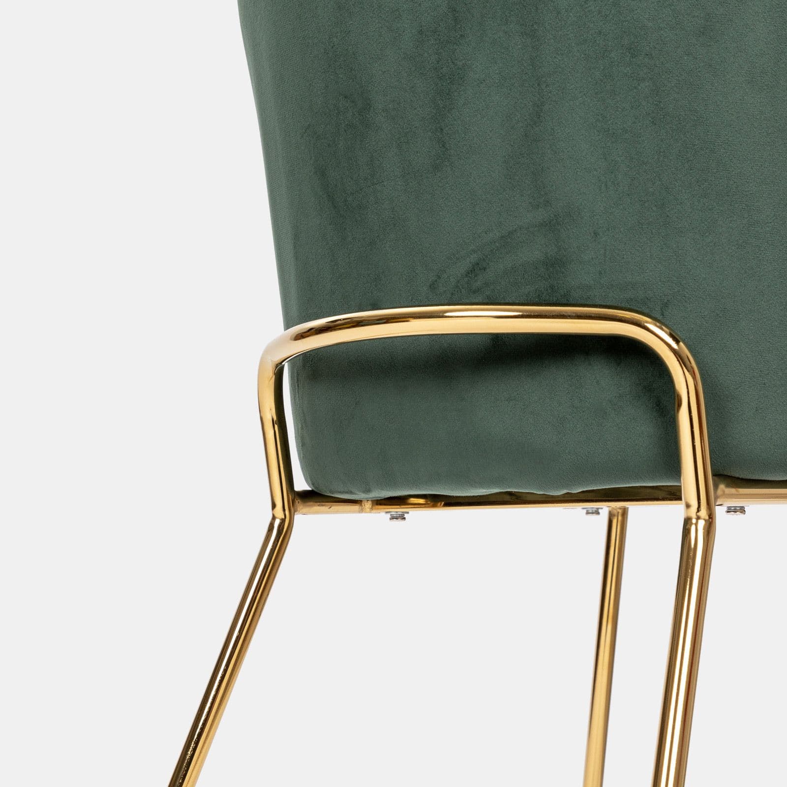 Sedia in velluto verde scuro con gambe in metallo finitura oro - Zilla