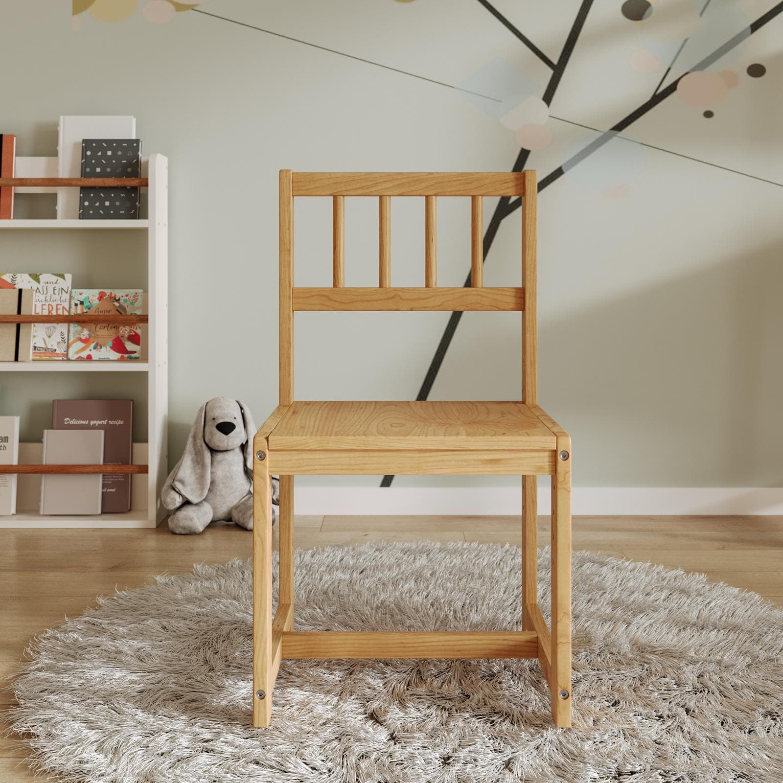 Sedia per bambini con altezza regolabile in legno naturale - Lollipop