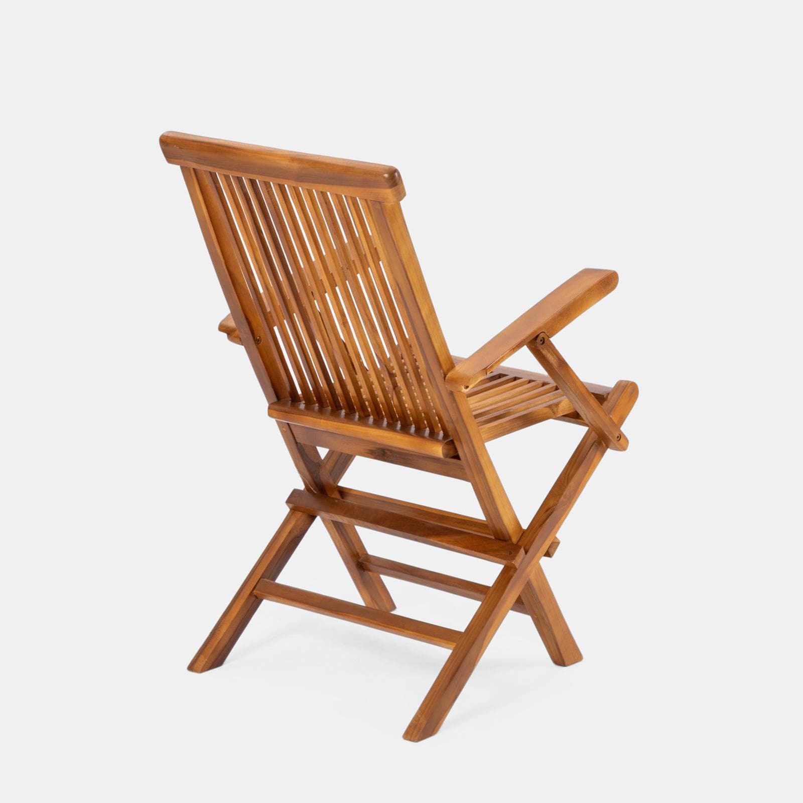 Sedia pieghevole da esterno con braccioli in legno teak - Louis