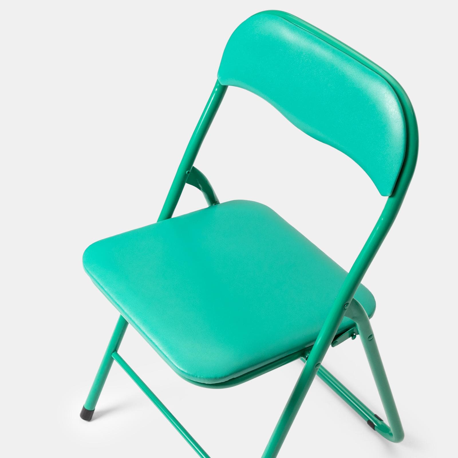 Sedia pieghevole verde con cuscino imbottito e struttura in metallo - Fold Color