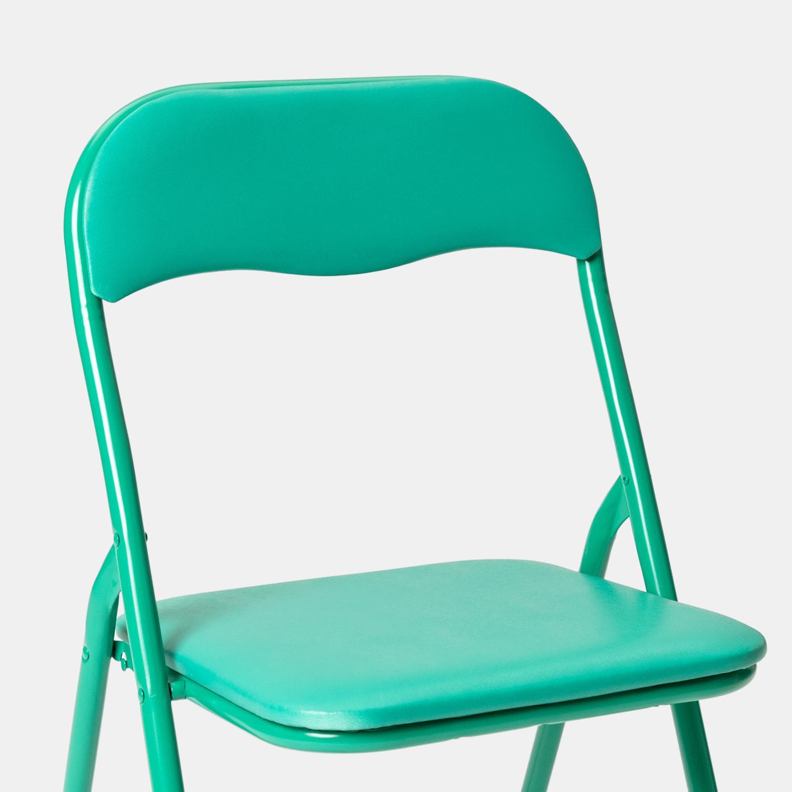 Sedia pieghevole verde con cuscino imbottito e struttura in metallo - Fold Color