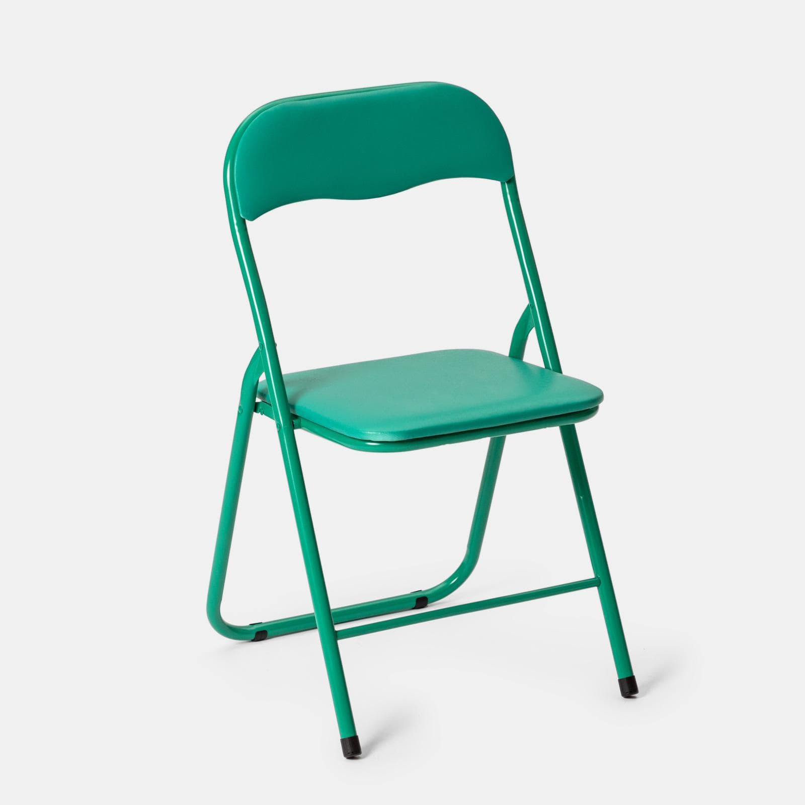 Sedia pieghevole verde con cuscino imbottito e struttura in metallo - Fold Color