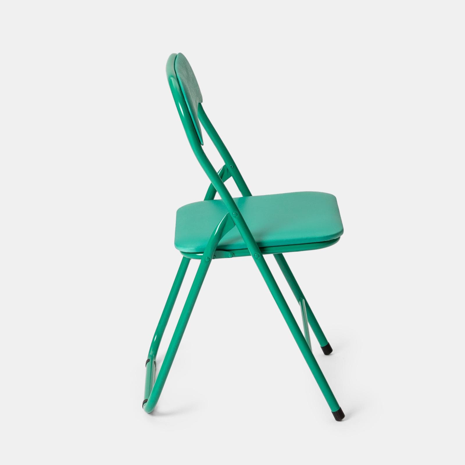 Sedia pieghevole verde con cuscino imbottito e struttura in metallo - Fold Color