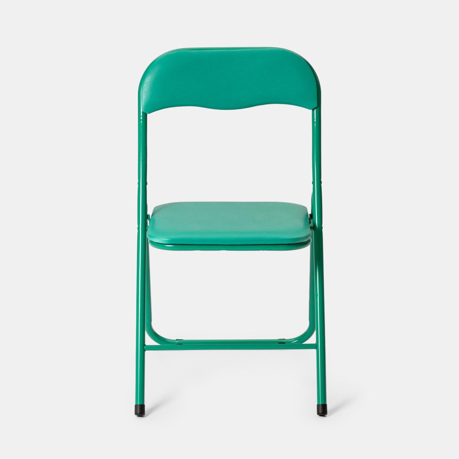 Sedia pieghevole verde con cuscino imbottito e struttura in metallo - Fold Color
