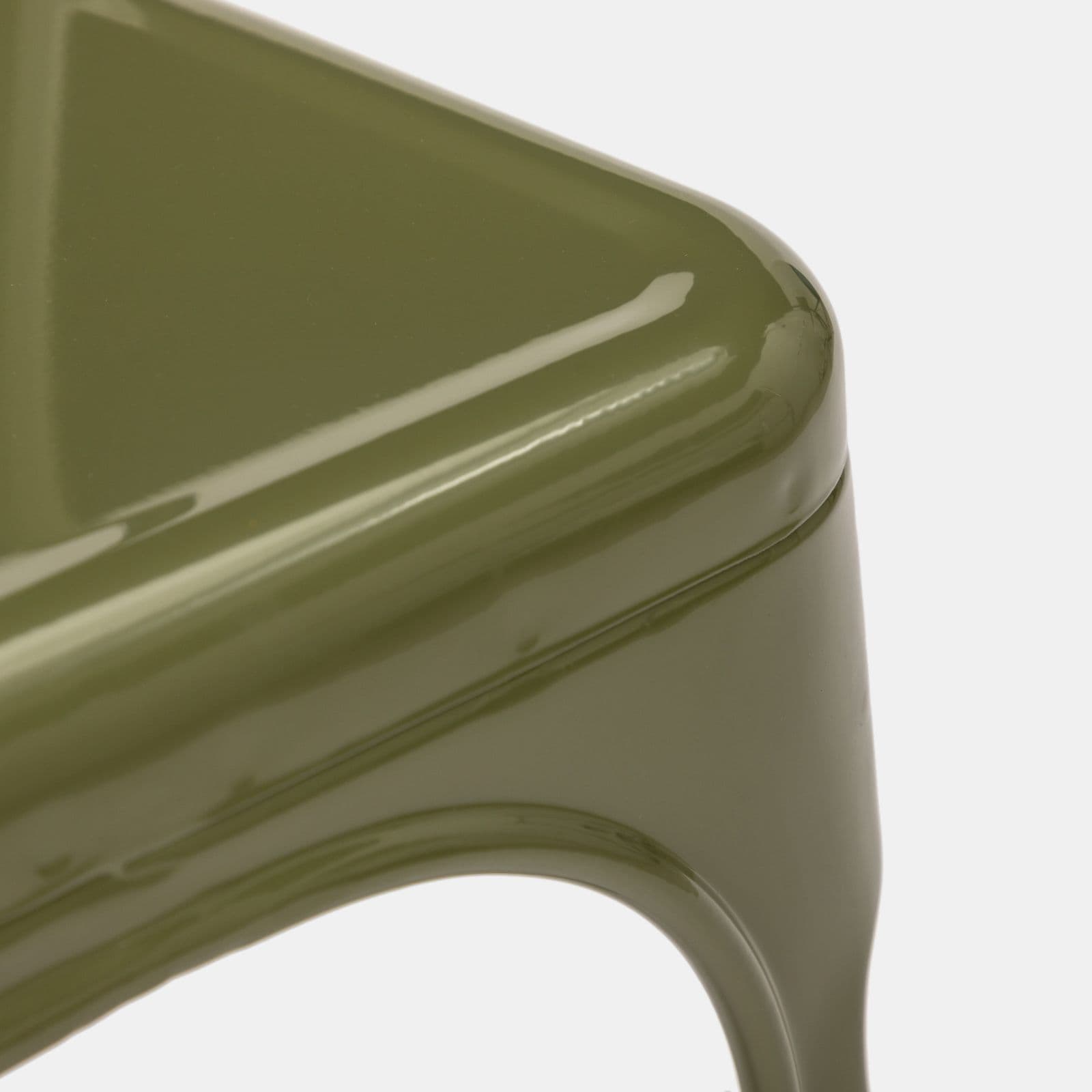Sedia impilabile stile industrial in metallo verde - Farley