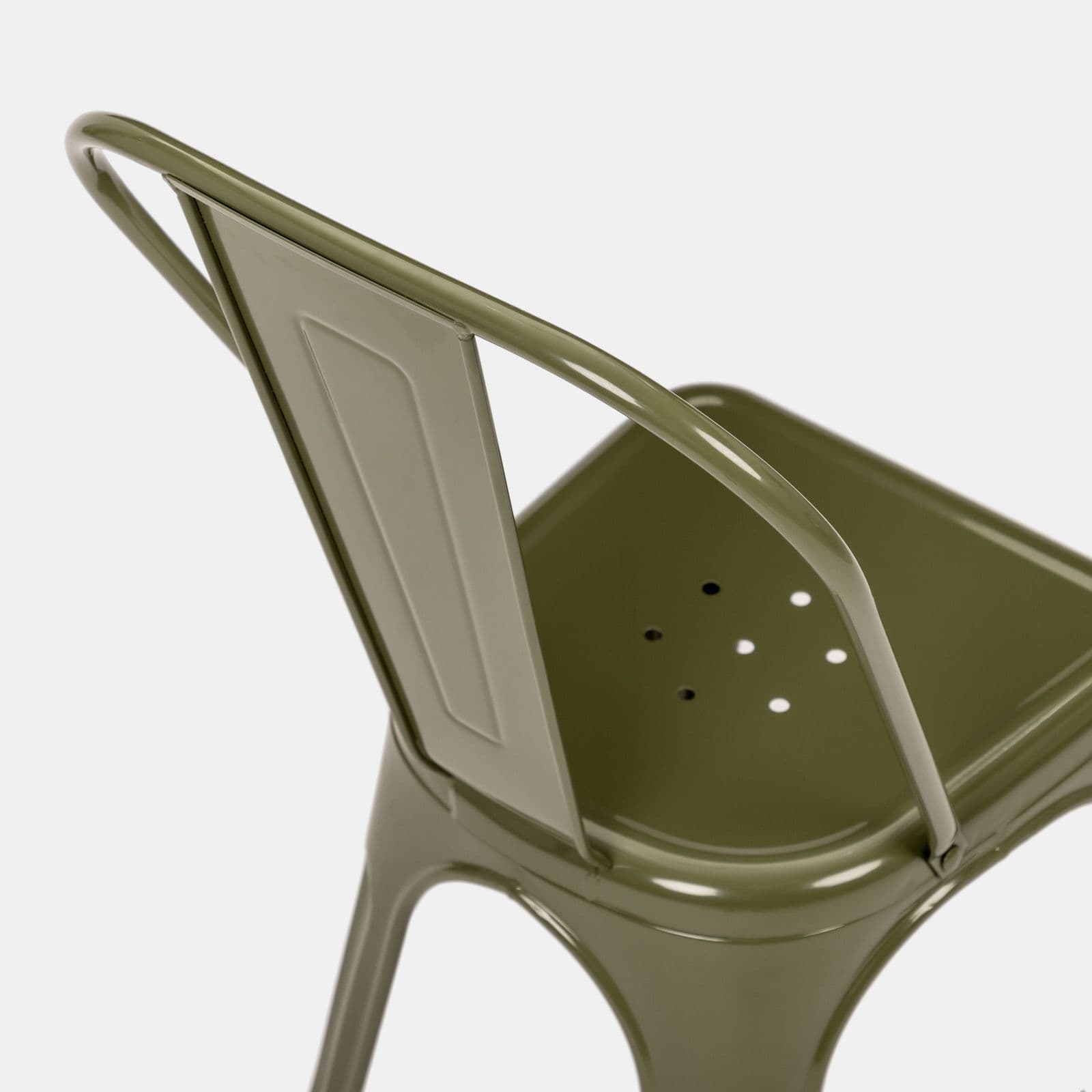 Sedia impilabile stile industrial in metallo verde - Farley