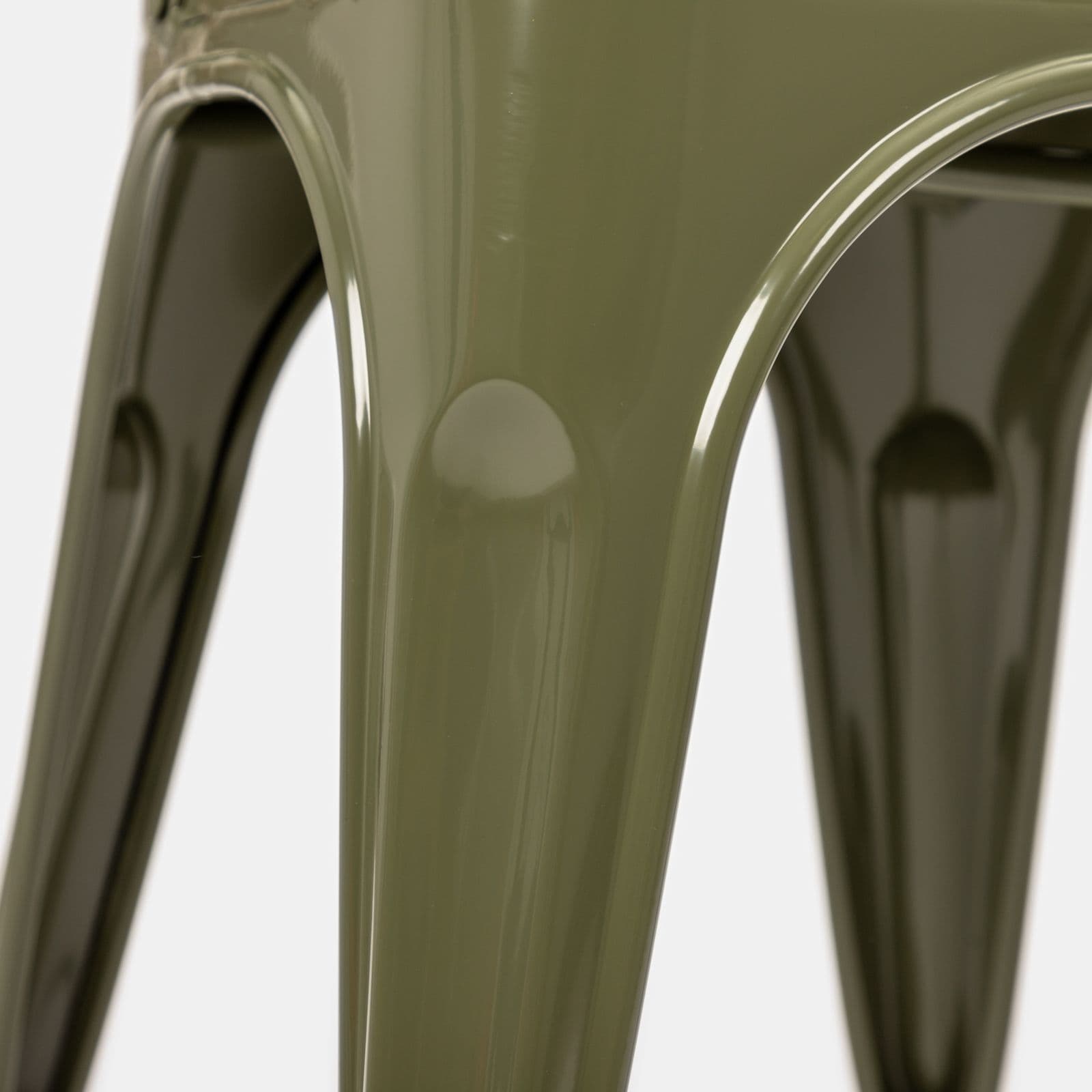 Sedia impilabile stile industrial in metallo verde - Farley