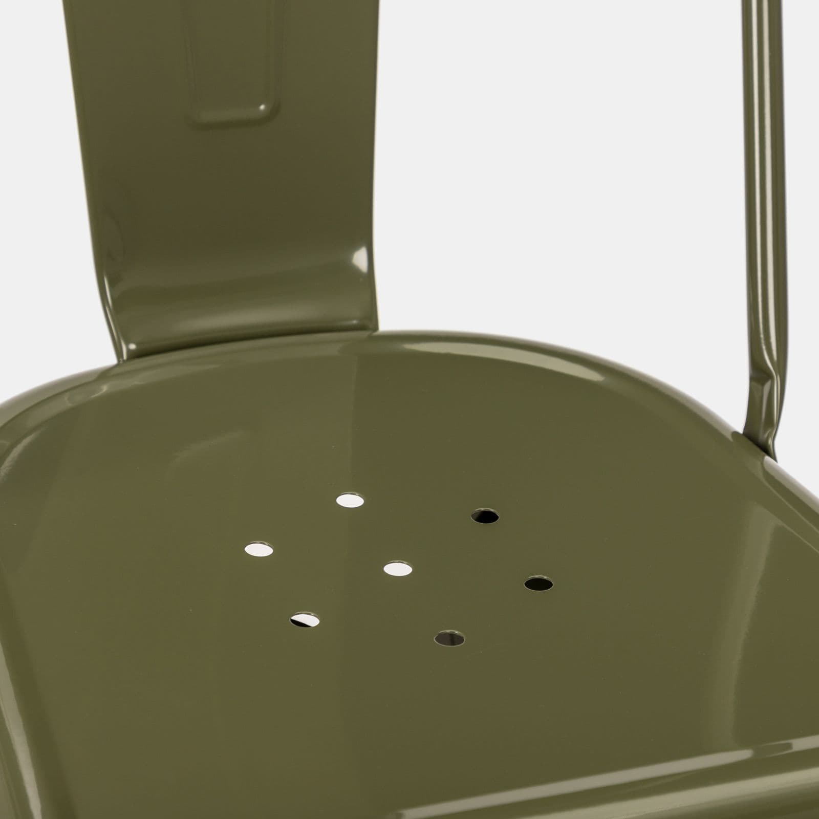 Sedia impilabile stile industrial in metallo verde - Farley