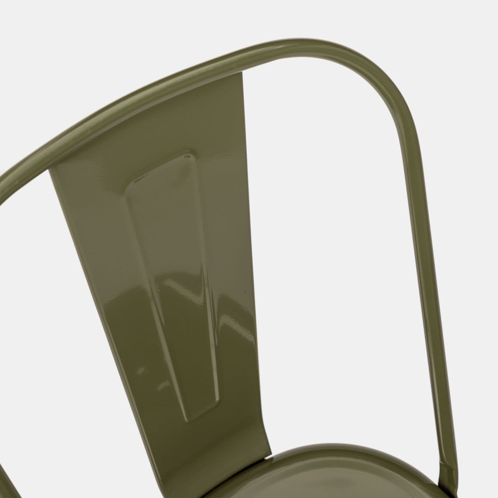 Sedia impilabile stile industrial in metallo verde - Farley
