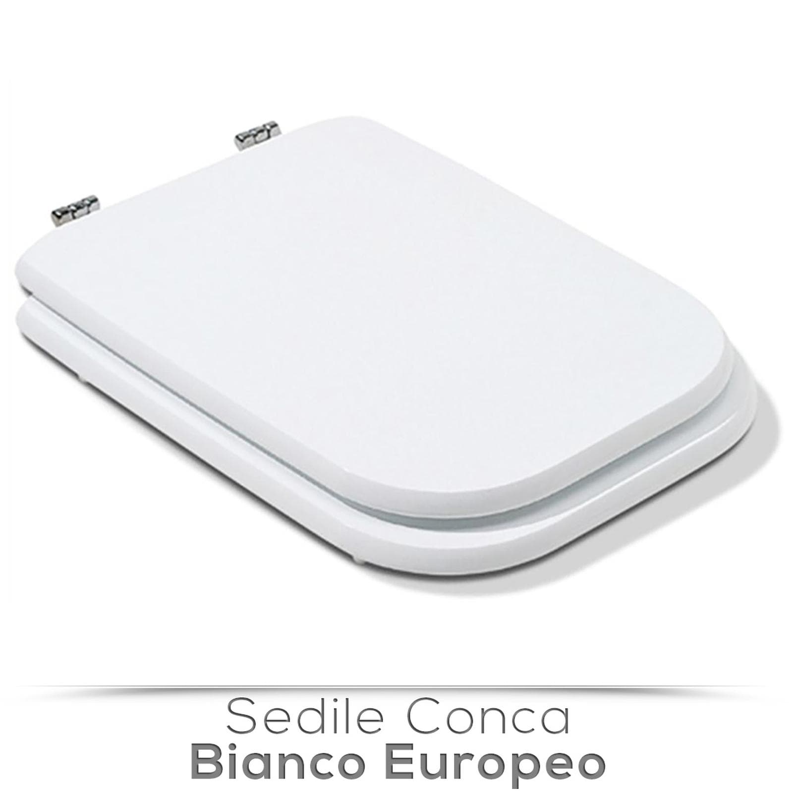 Sedile copriwc in legno bianco europeo compatibile con la serie Conca di Ideal Standard