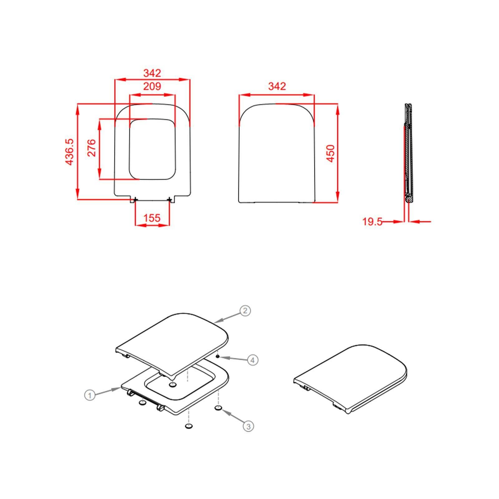 Sedile copriwc SoftClose design slim - Kira