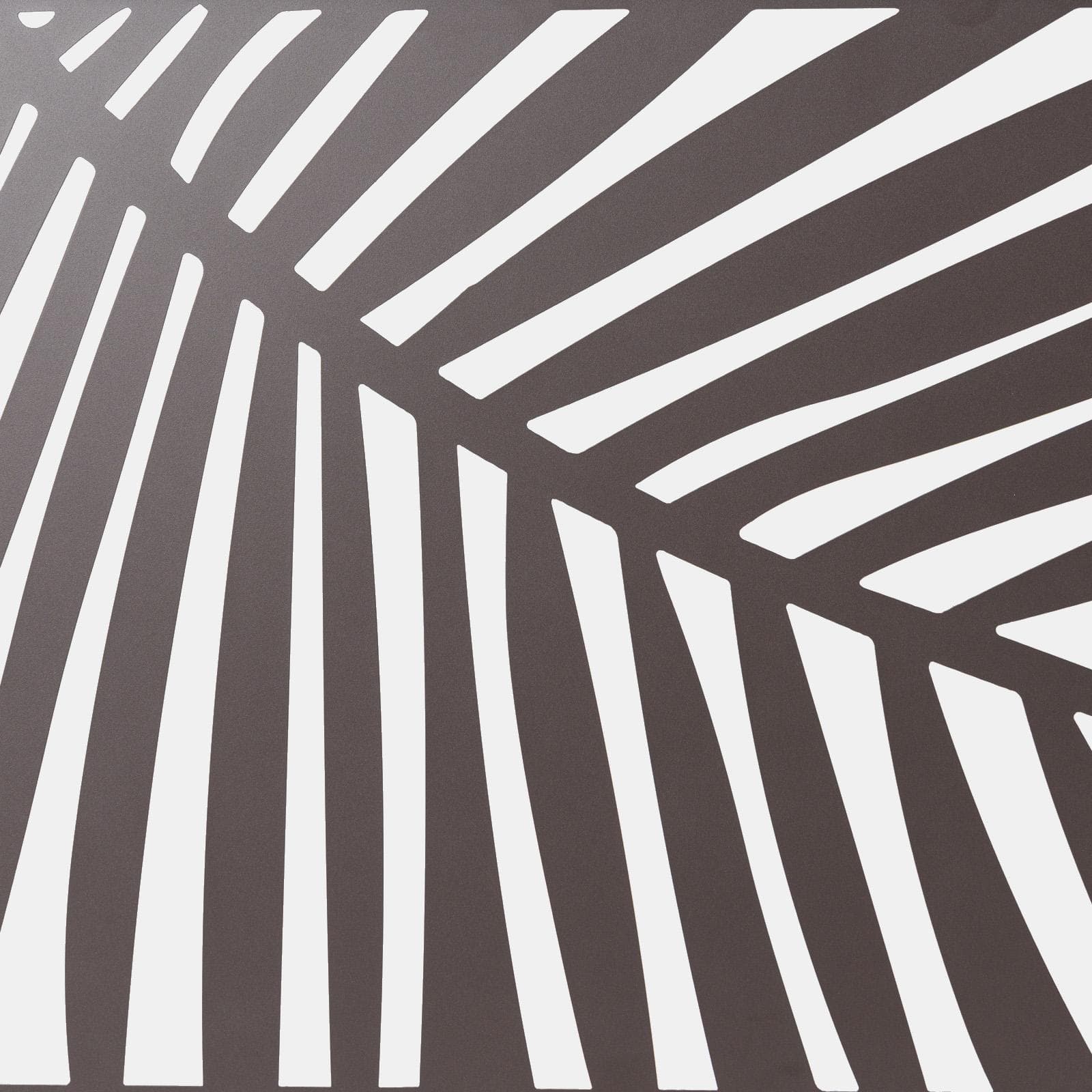 Separé triplo da giardino 300x30x180h cm con disegno tropicale in acciaio bronzo - Callen