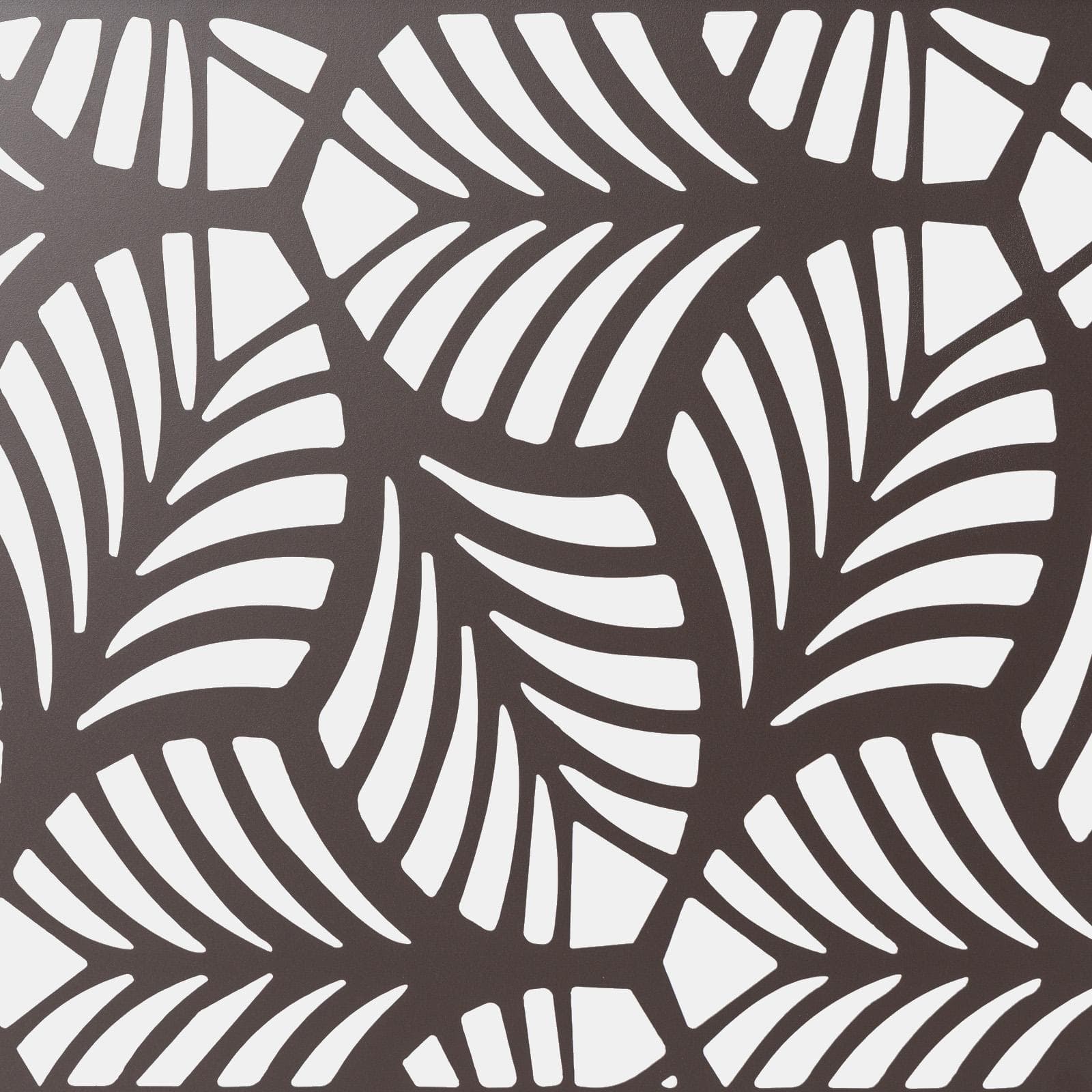 Separé triplo da giardino in acciaio bronzo 300x30x180h cm con disegno foglia di palma - Callen