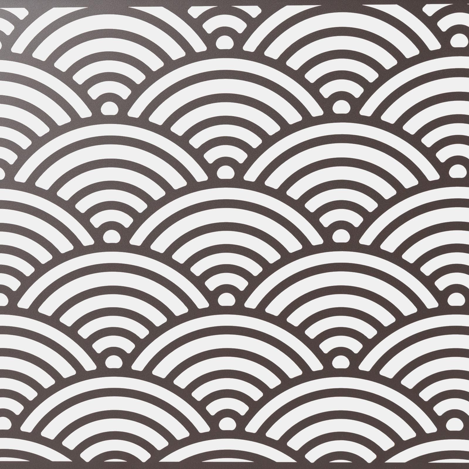 Separé triplo da giardino in acciaio bronzo 300x30x180h cm con disegno onda giapponese - Callen