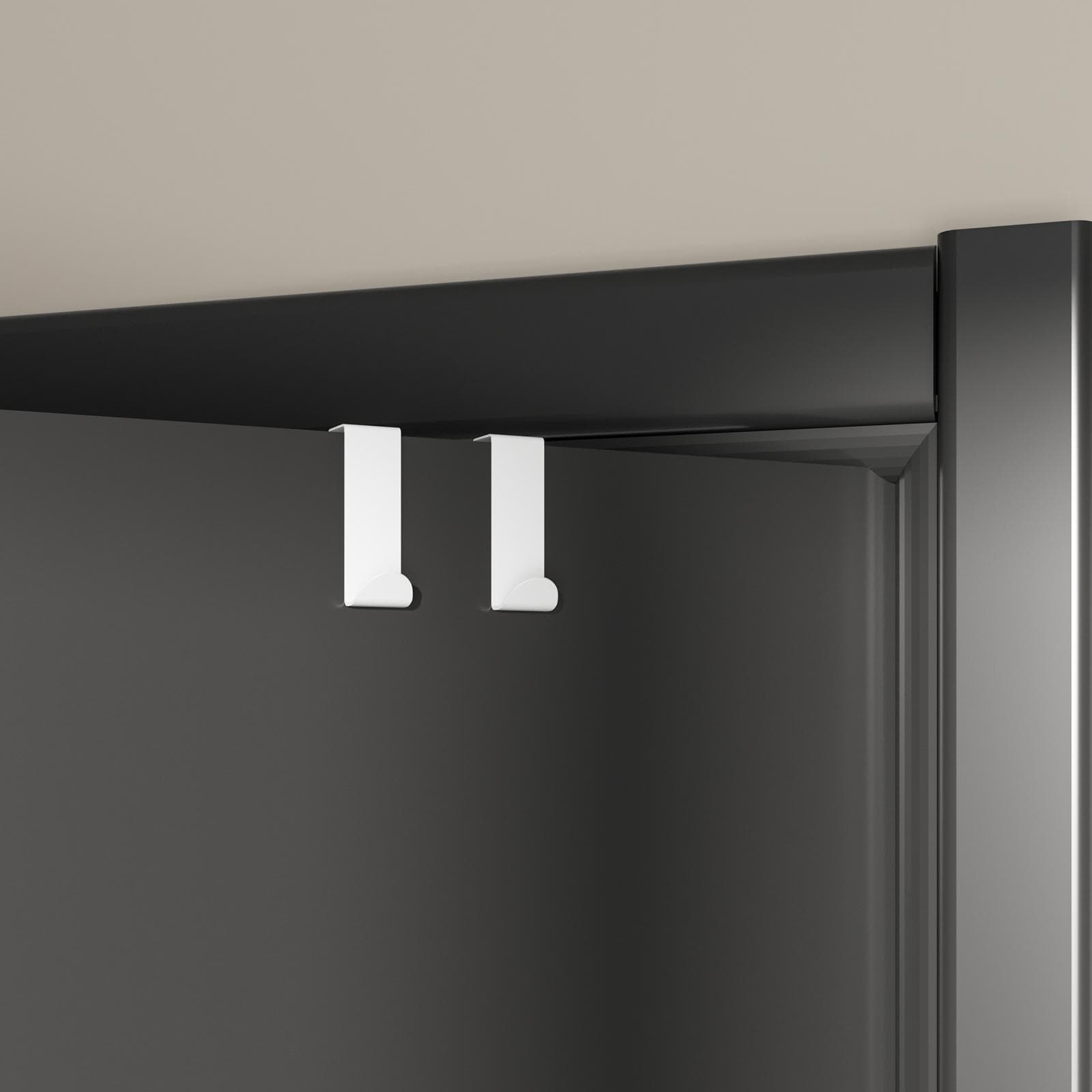 Set 2 appendini per porta o termoarredi in acciaio inox bianco opaco - Arthur