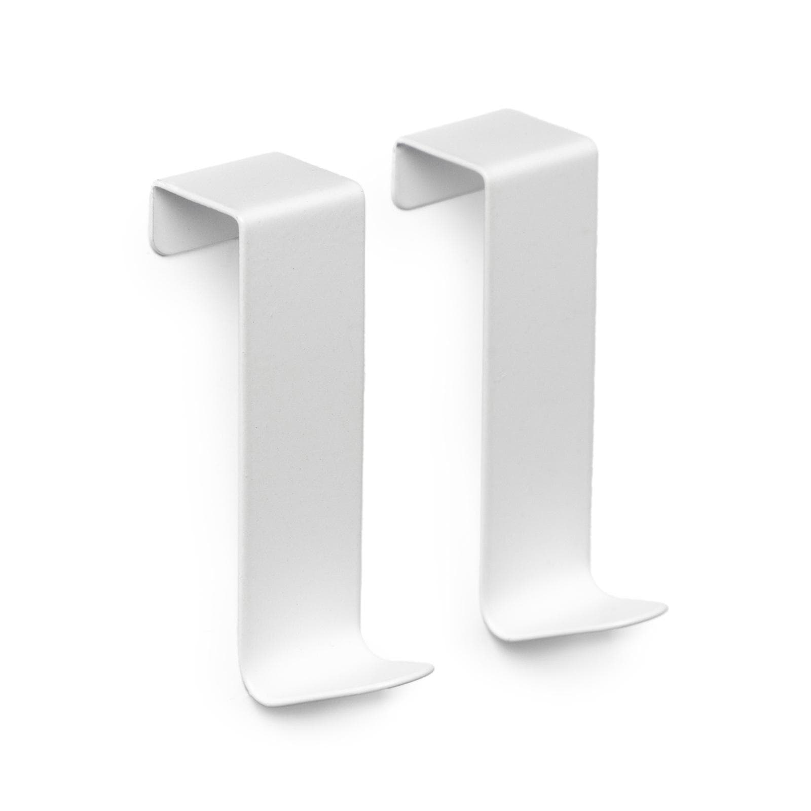 Set 2 appendini per porta o termoarredi in acciaio inox bianco opaco - Arthur