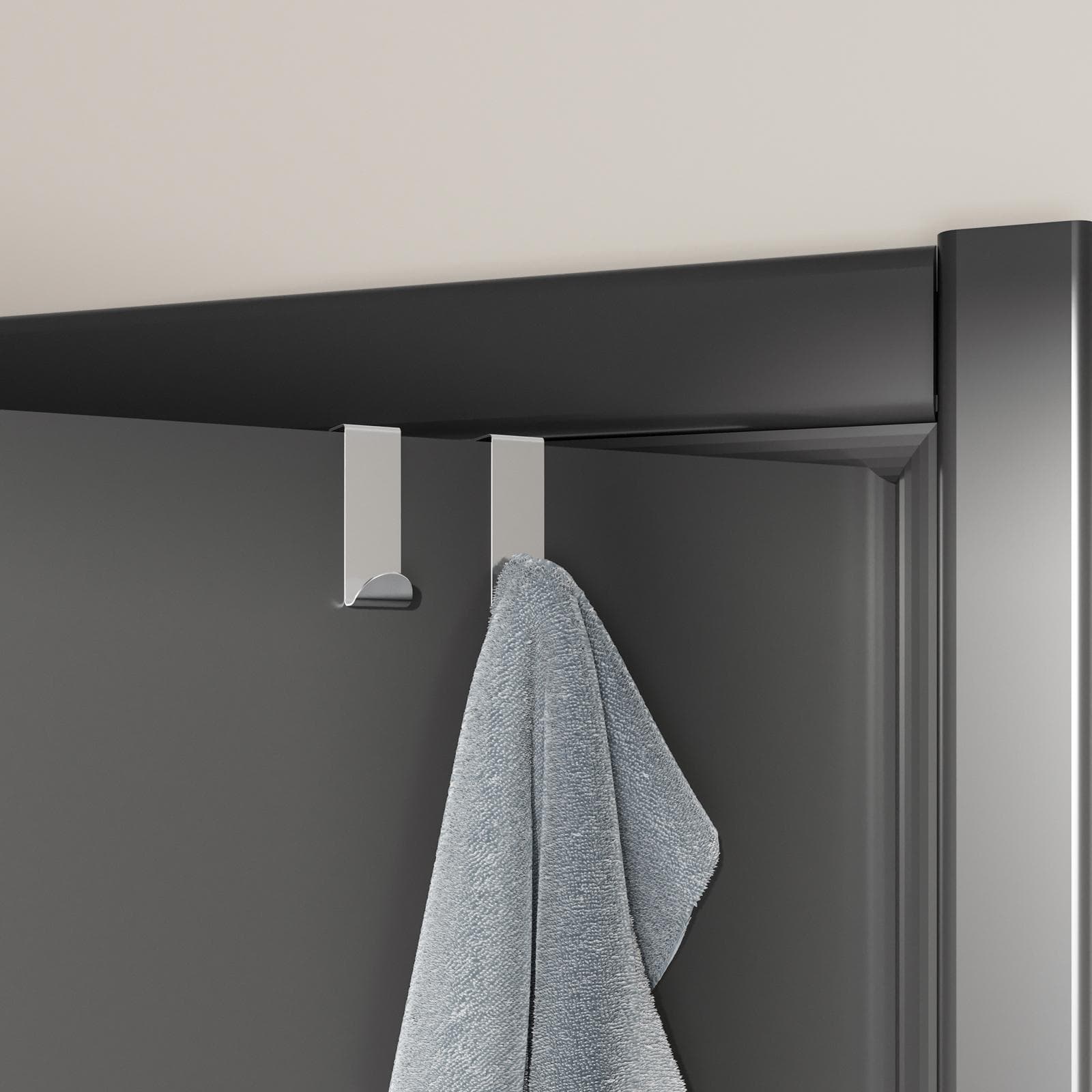 Set 2 appendini per porta o termoarredi in acciaio inox cromo - Arthur