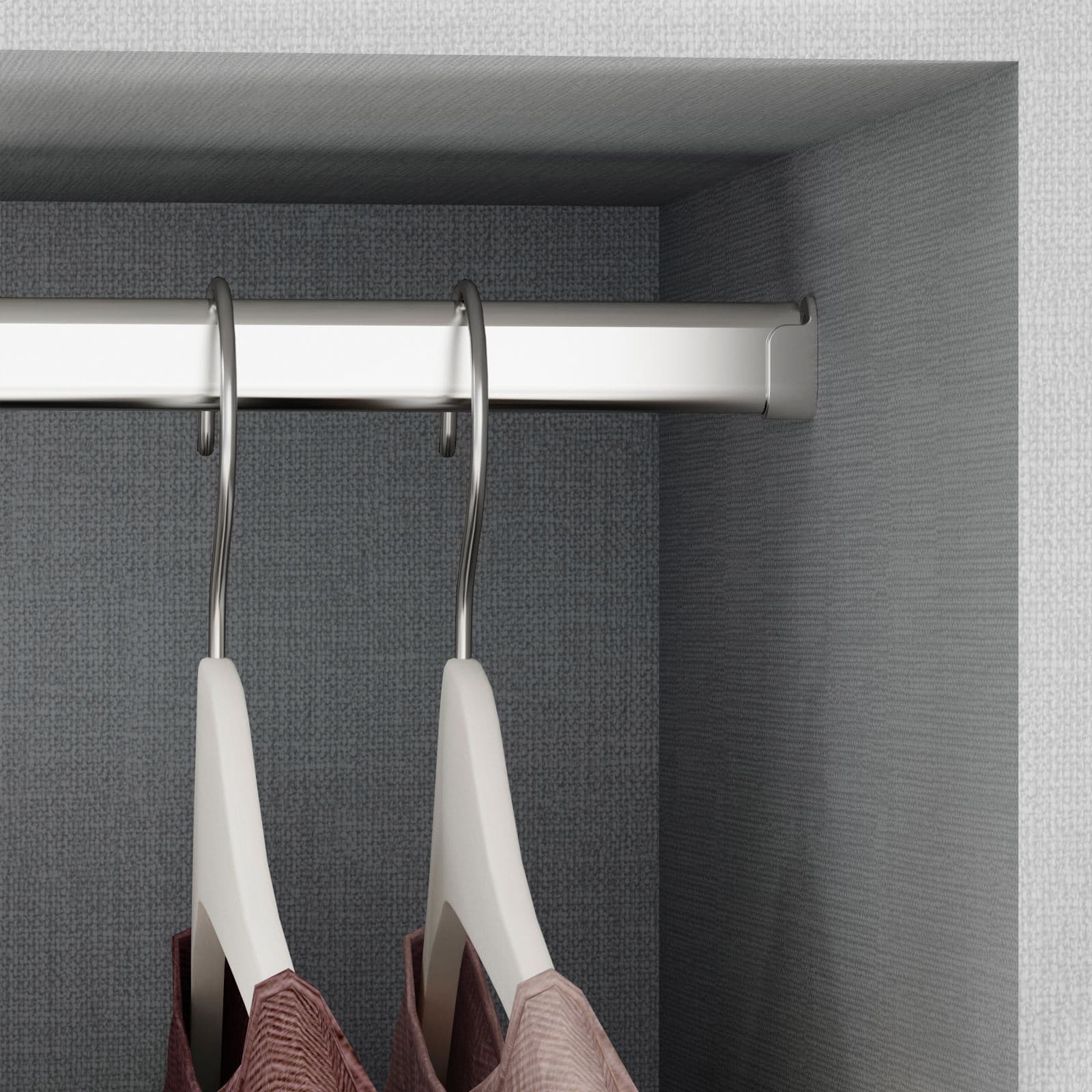 Set 2 barre appendiabiti per armadio 75 cm riducibile in acciaio cromo - Reduko