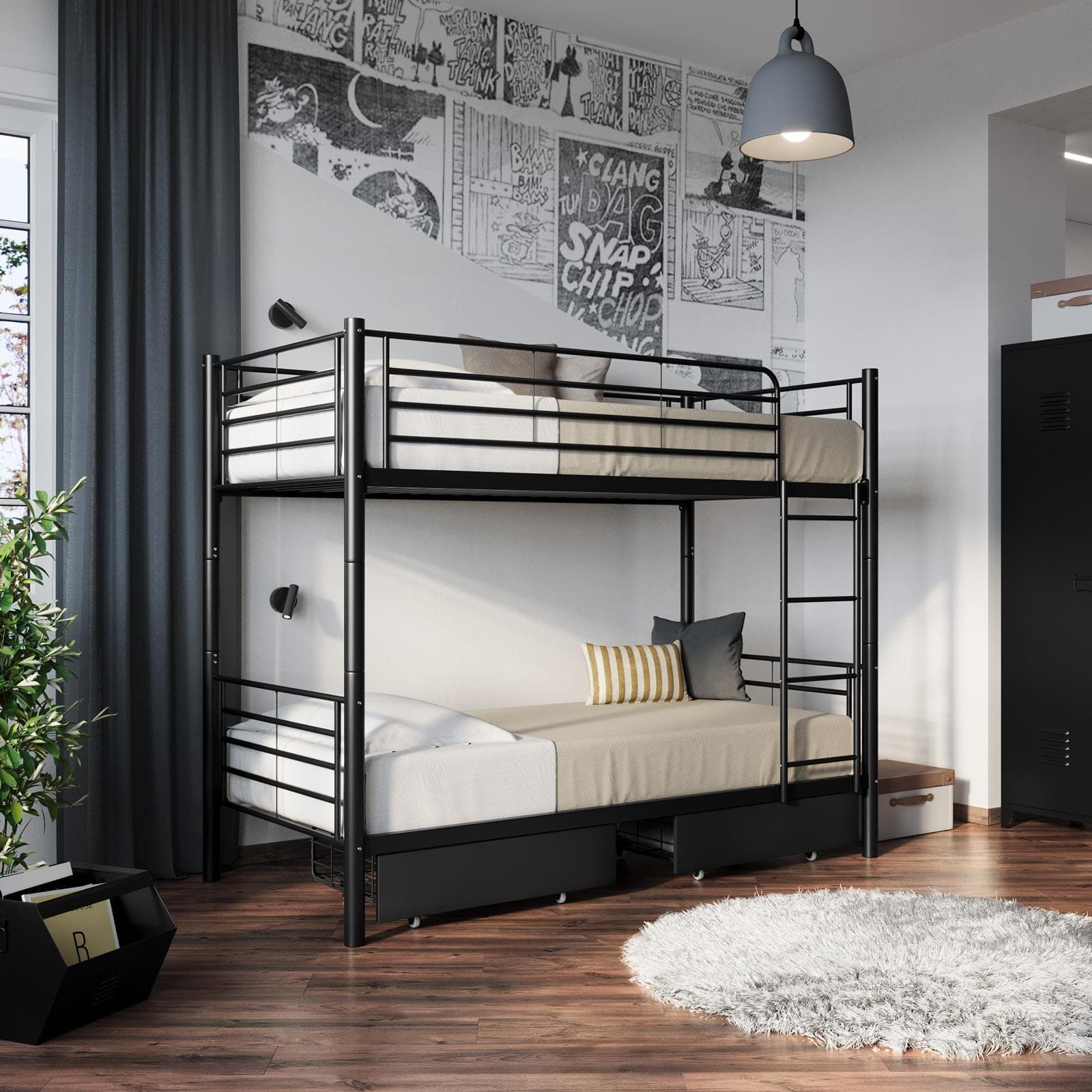 Set 2 cassettoni 75x55 cm compatibili con letto a castello Jenson
