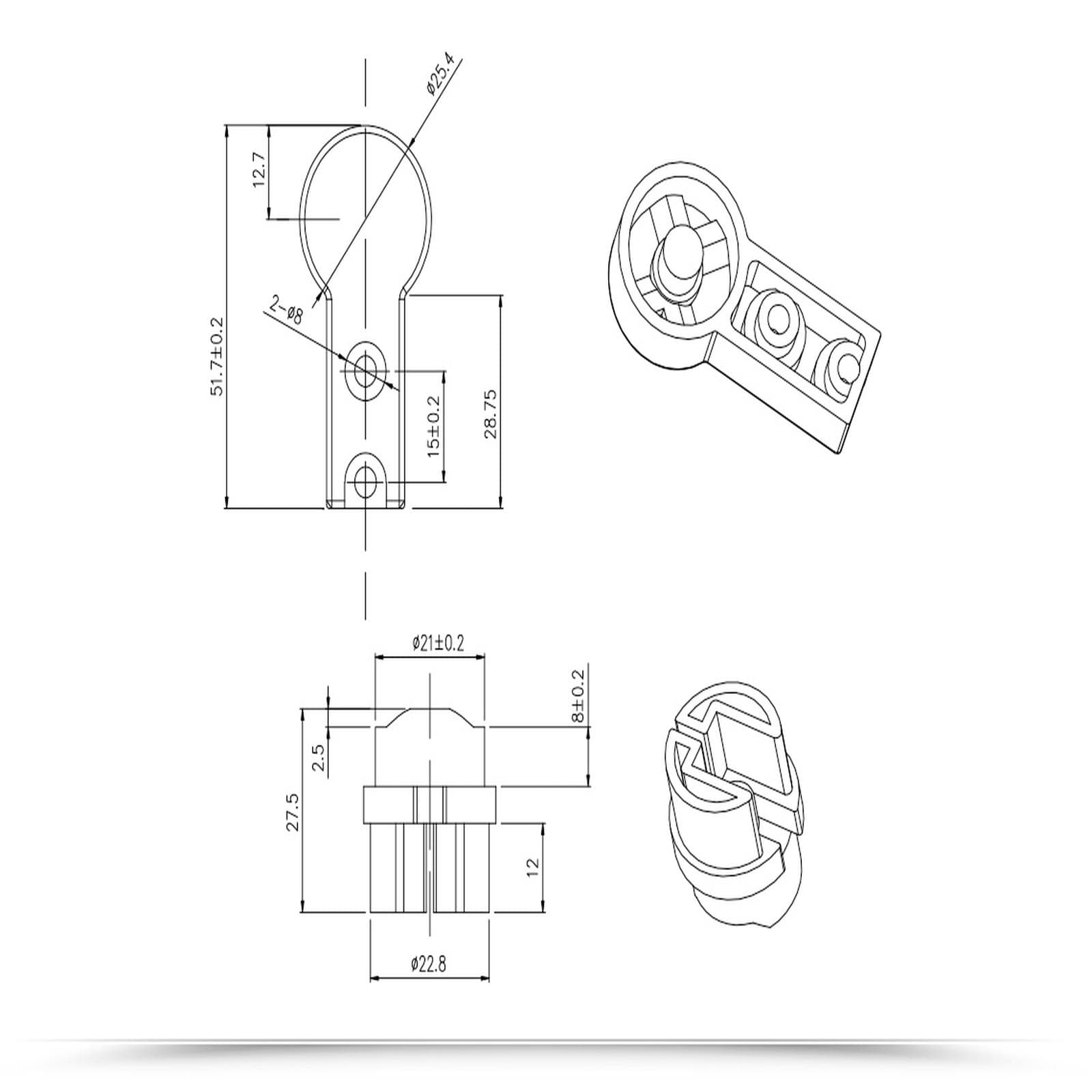 Set 2 nottolini ricambio box doccia cromati