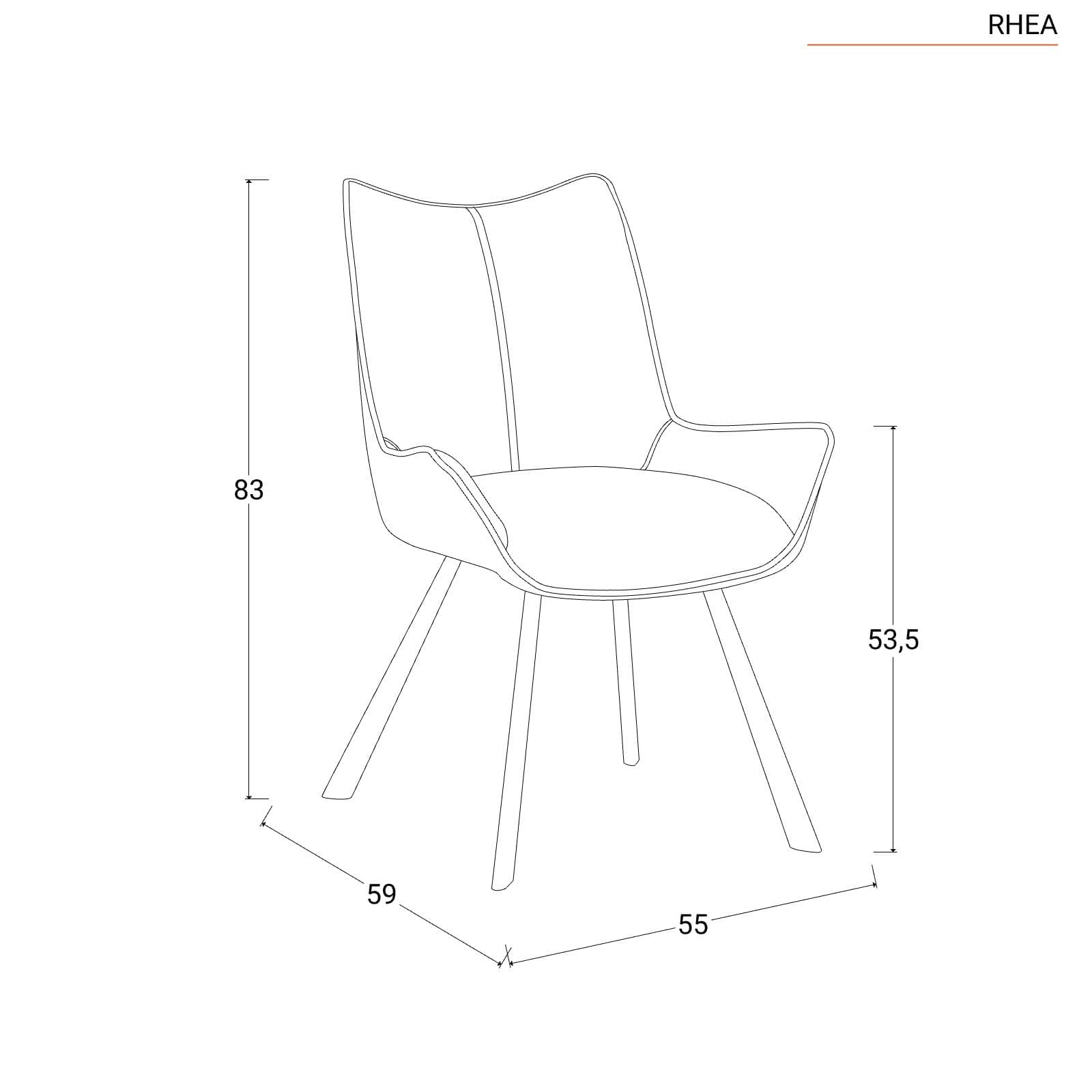 Set 2 poltroncine in similpelle terracotta - Rhea