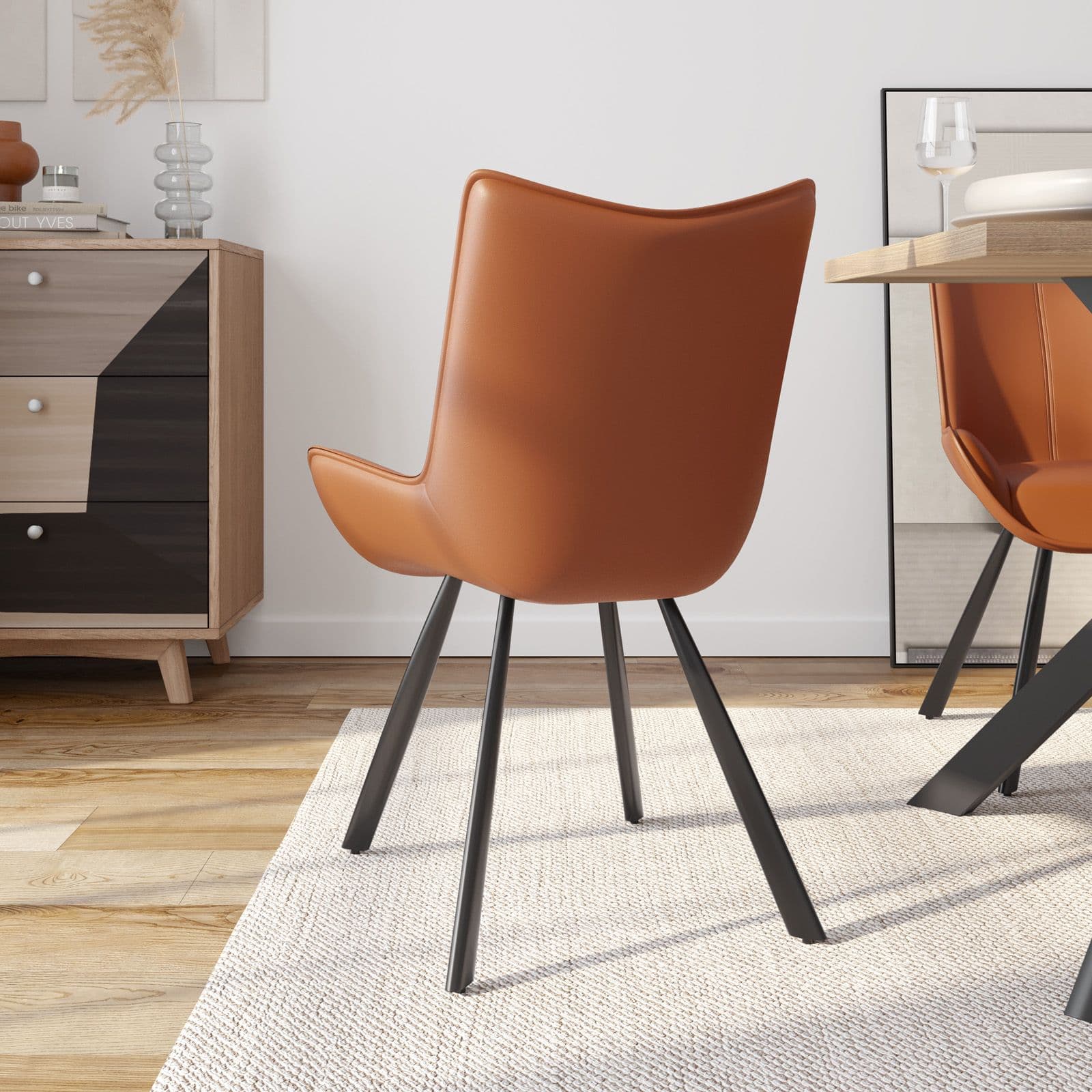 Set 2 poltroncine in similpelle terracotta - Rhea