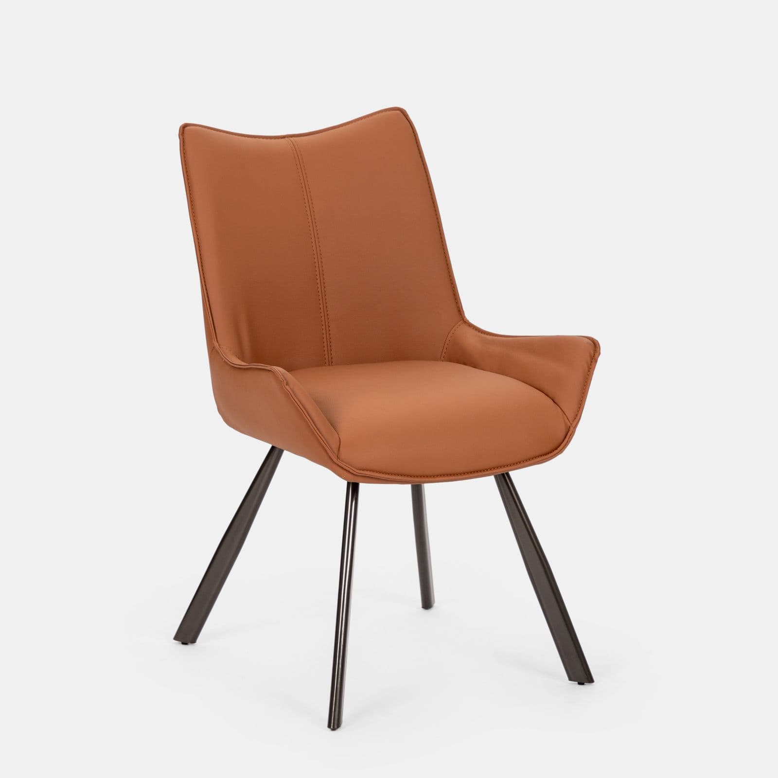 Set 2 poltroncine in similpelle terracotta - Rhea