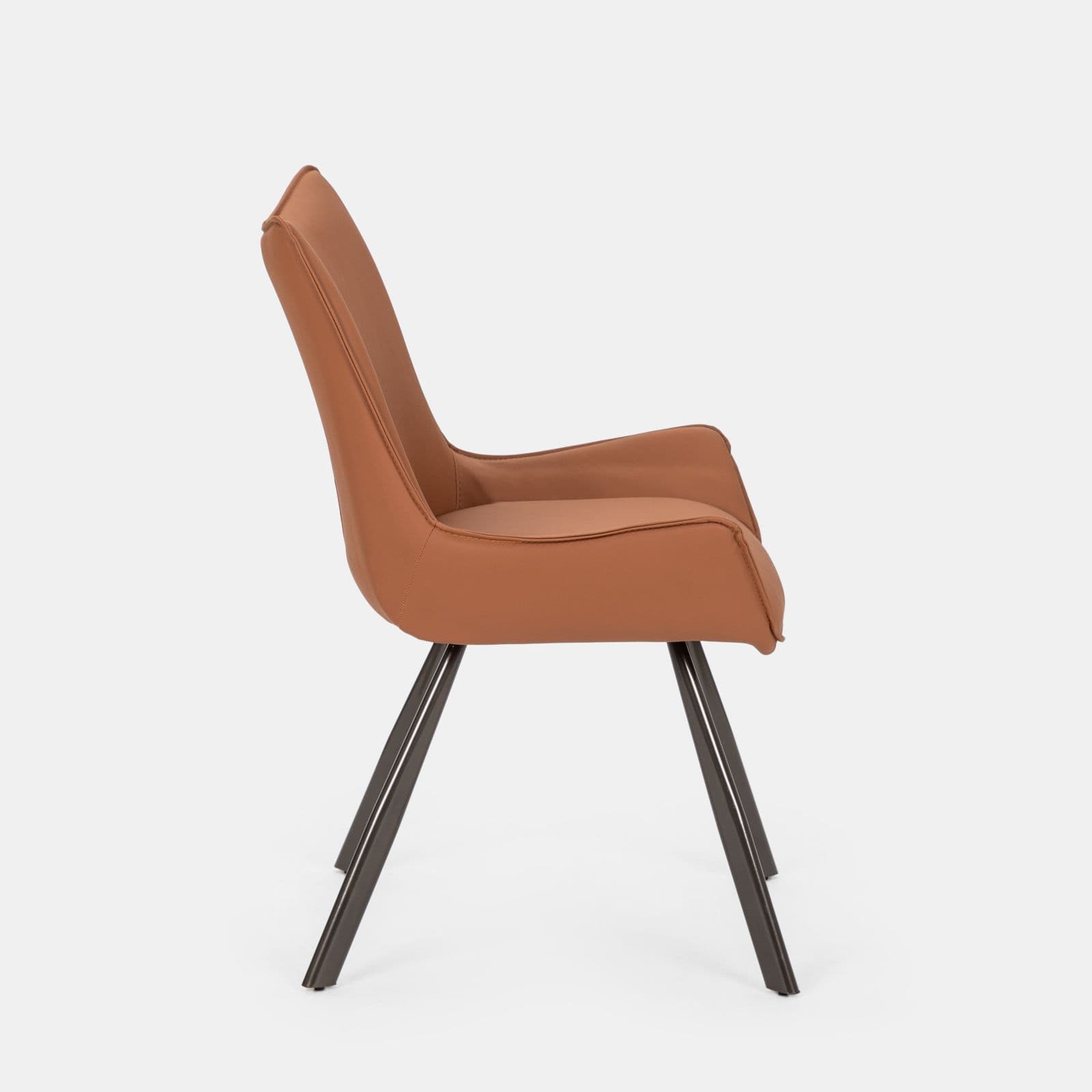 Set 2 poltroncine in similpelle terracotta - Rhea