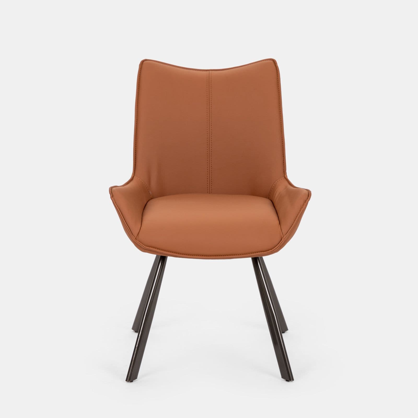Set 2 poltroncine in similpelle terracotta - Rhea