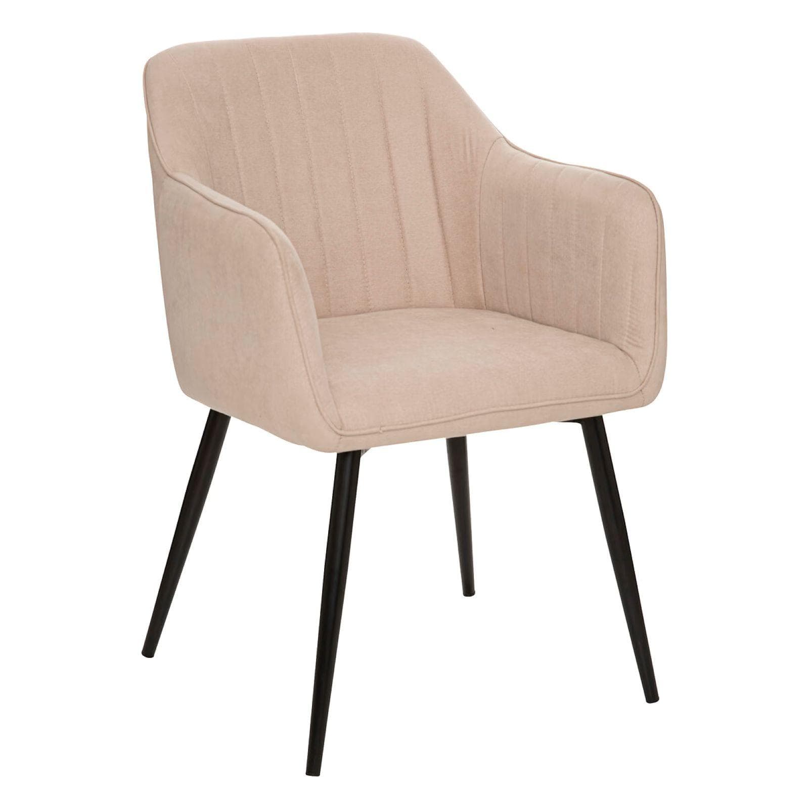Set 2 poltrone in tessuto beige con gambe in acciaio nero - Viki