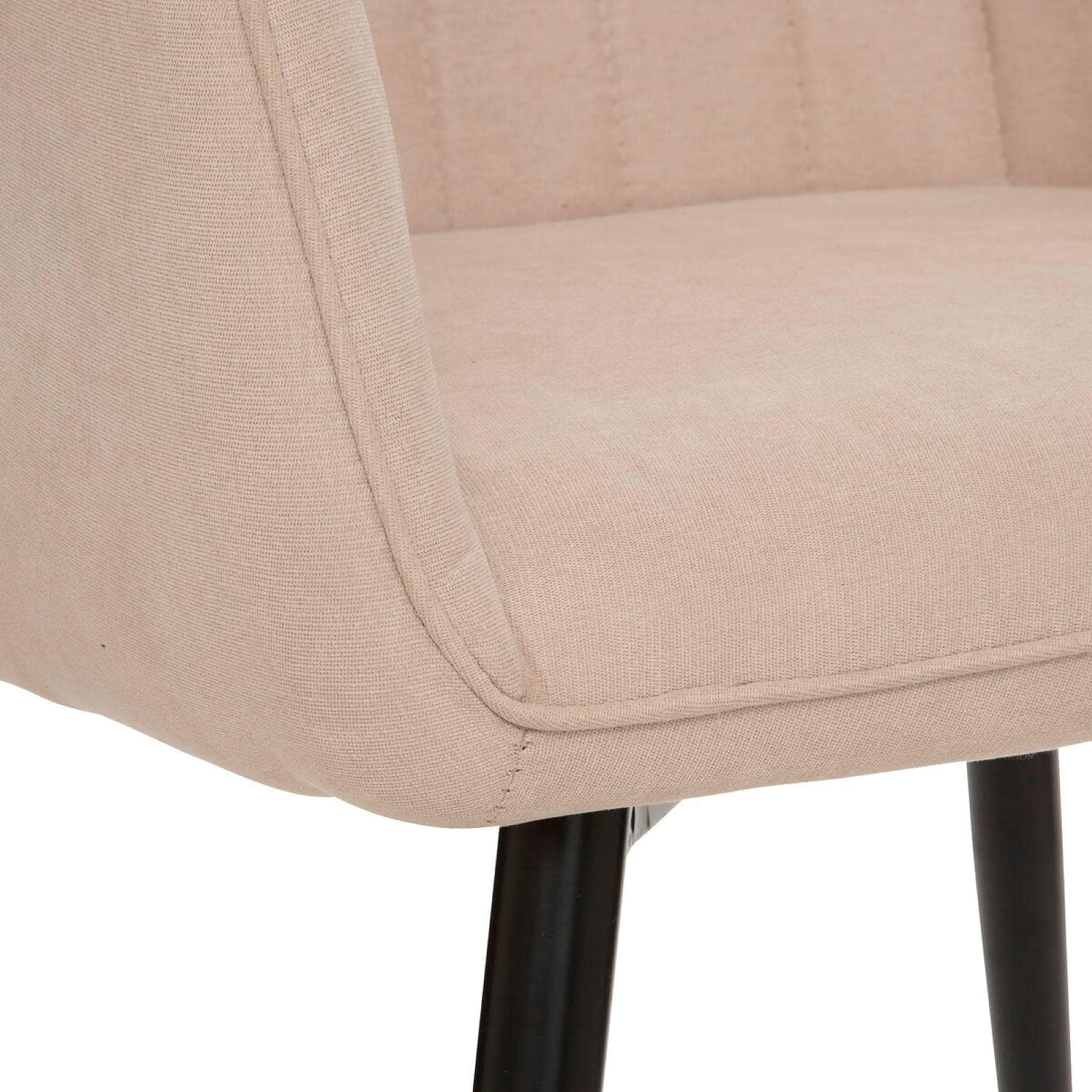 Set 2 poltrone in tessuto beige con gambe in acciaio nero - Viki
