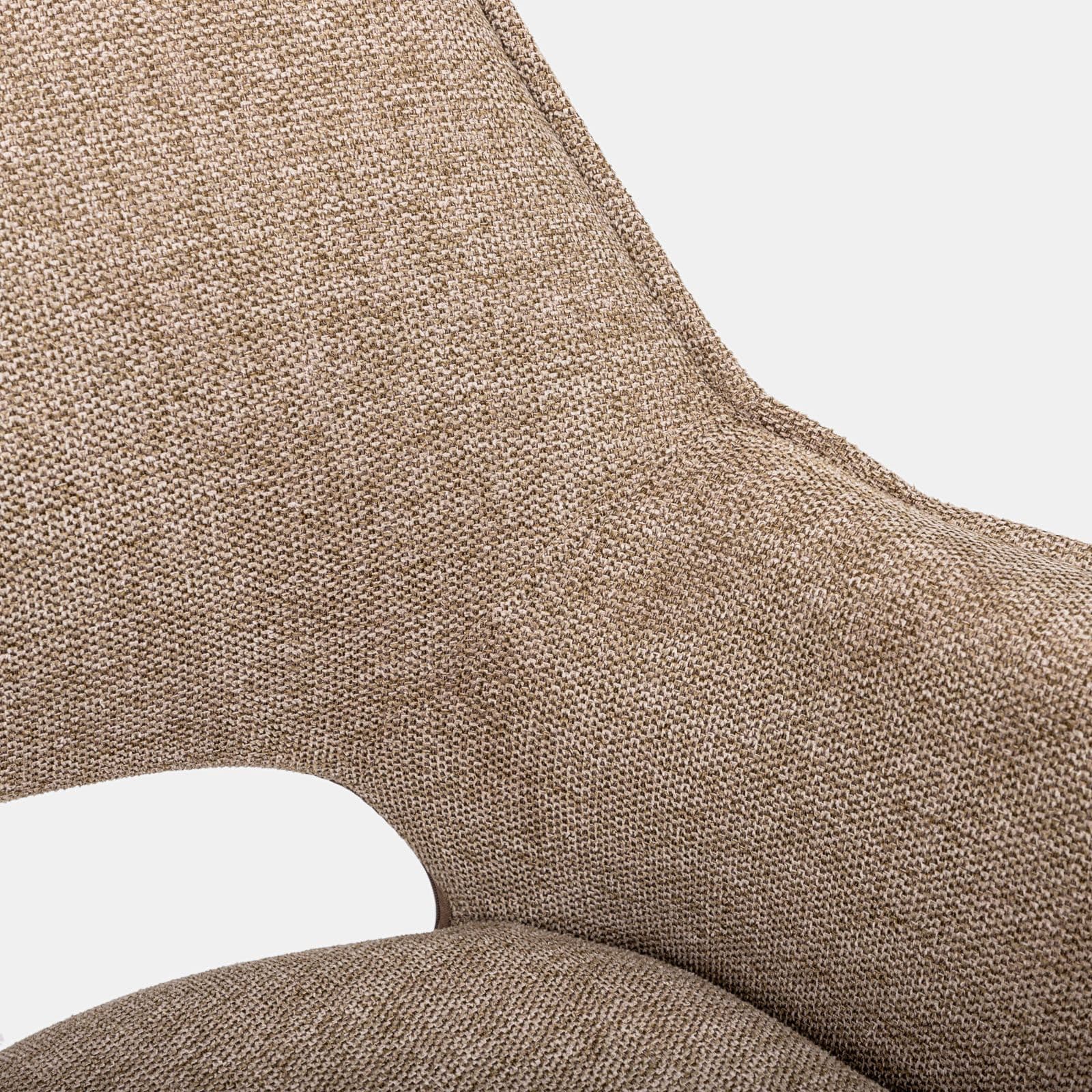 Set 2 poltrone in tessuto beige e tortora con gambe nere - Talia