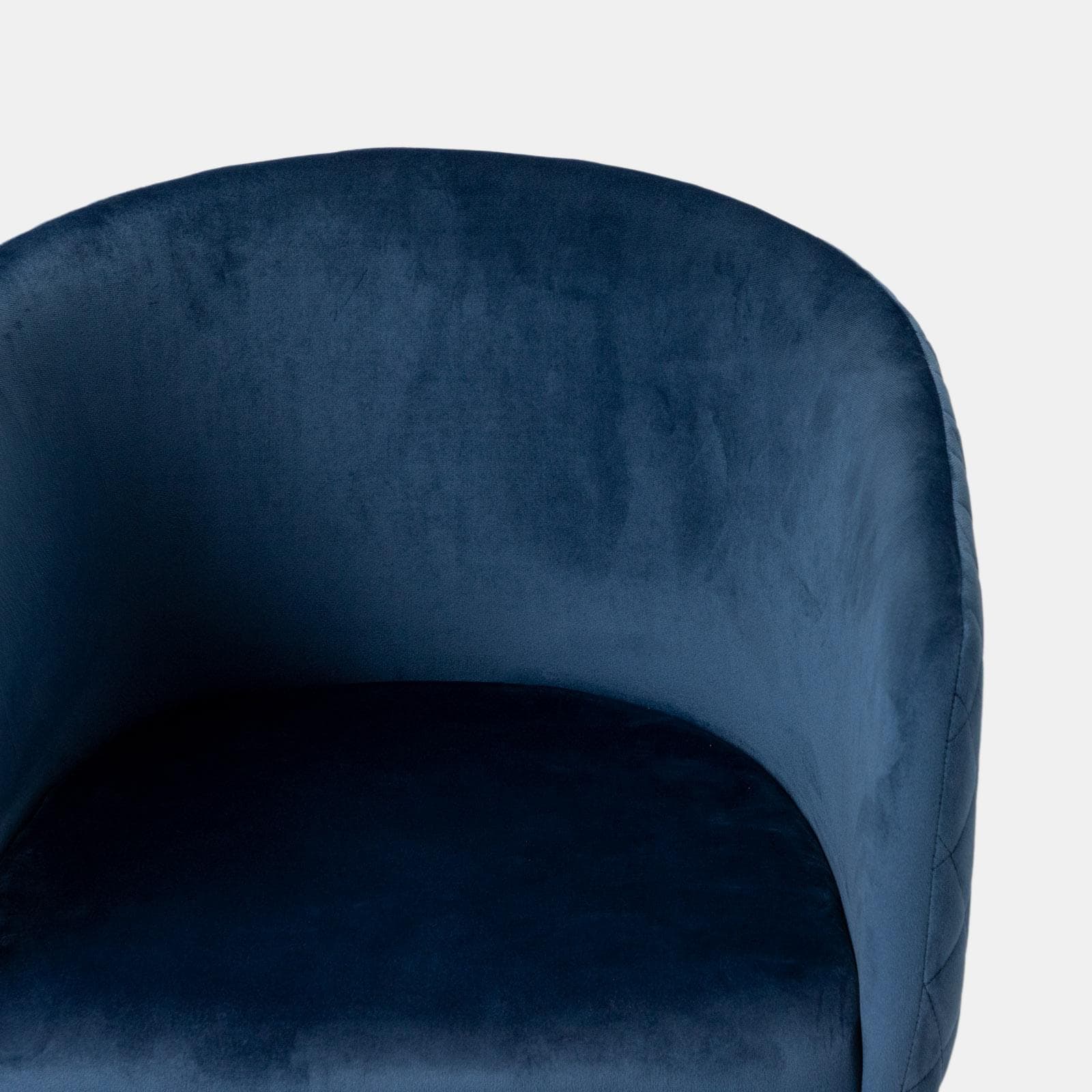 Set 2 poltrone in velluto blu notte struttura in metallo nero - Jannet