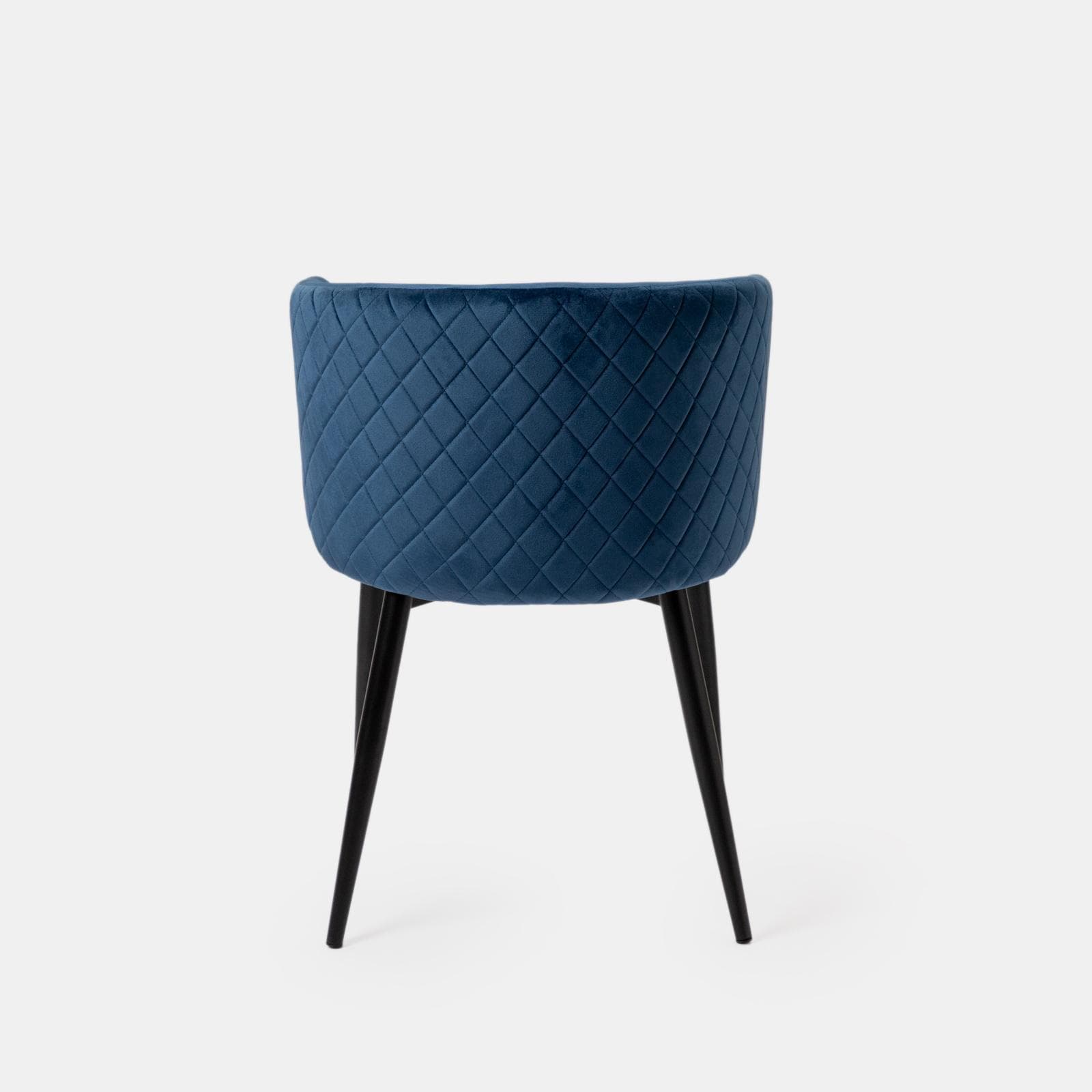 Set 2 poltrone in velluto blu notte struttura in metallo nero - Jannet