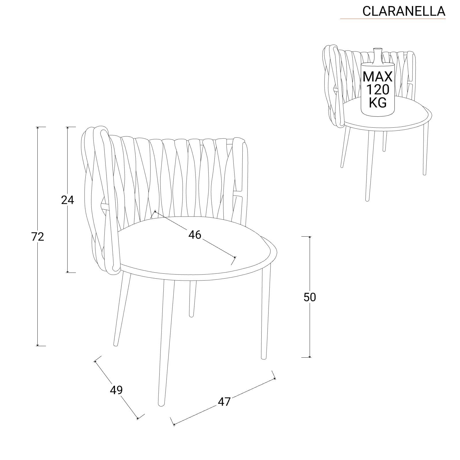 Set 2 poltrone in velluto nero con schienale intrecciato e gambe oro - Claranella
