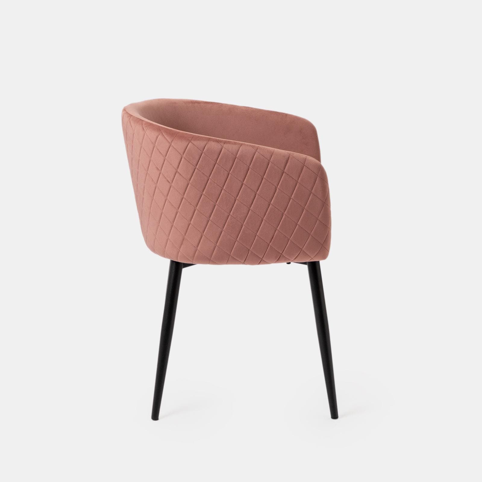 Set 2 poltrone in velluto rosa antico struttura in metallo nero - Jannet