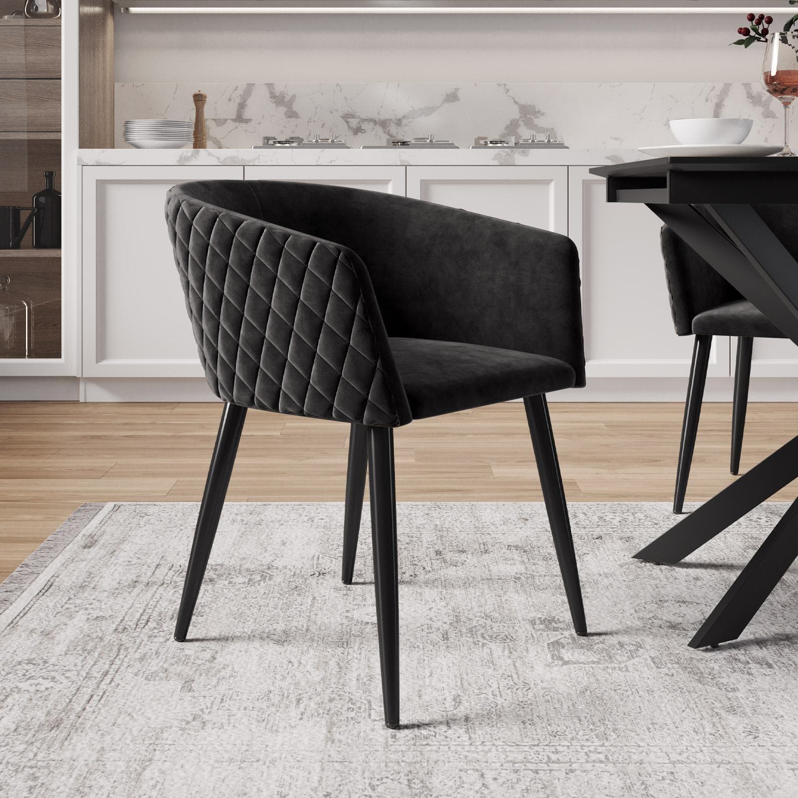 Set 2 poltrone in velluto struttura in metallo nero - Jannet
