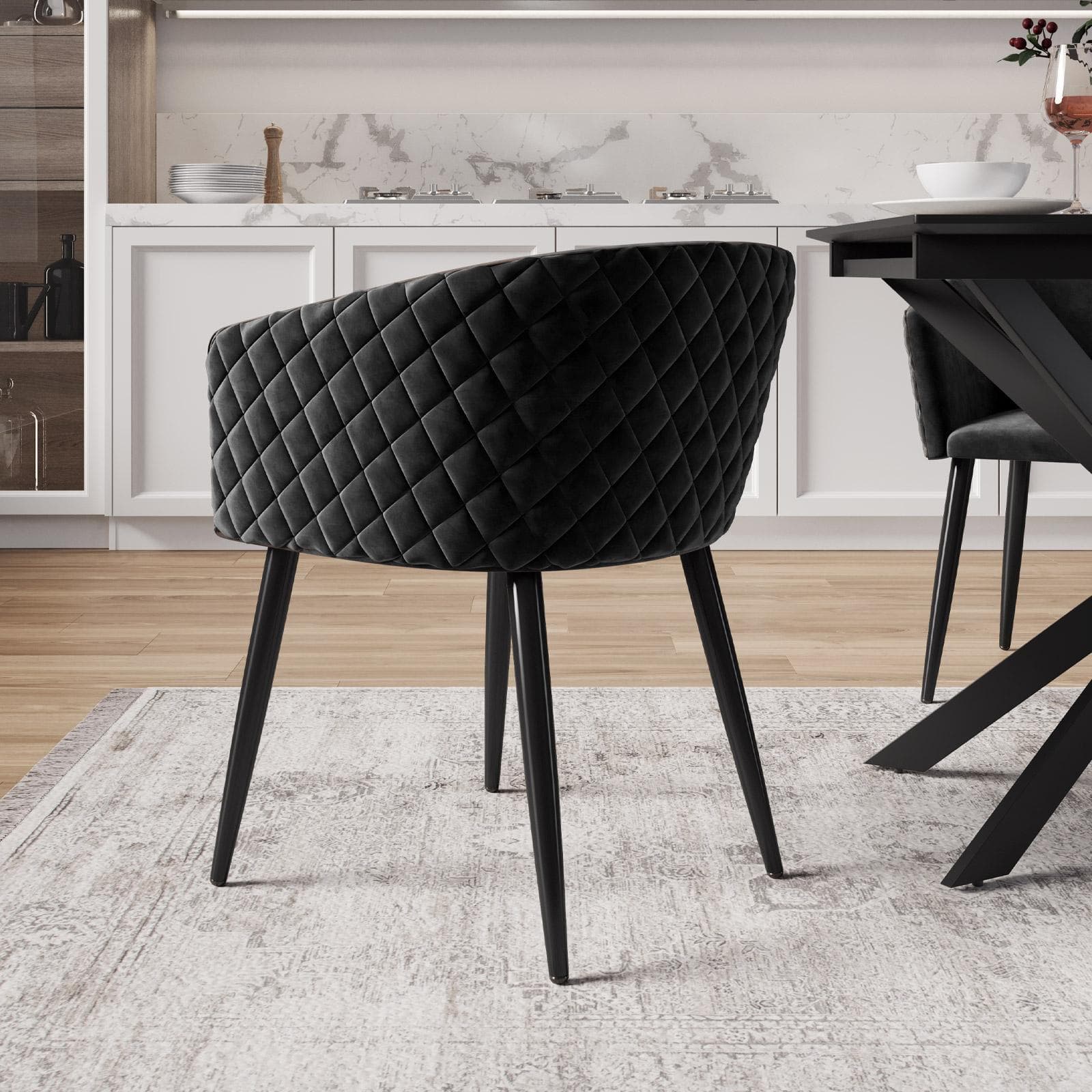 Set 2 poltrone in velluto struttura in metallo nero - Jannet